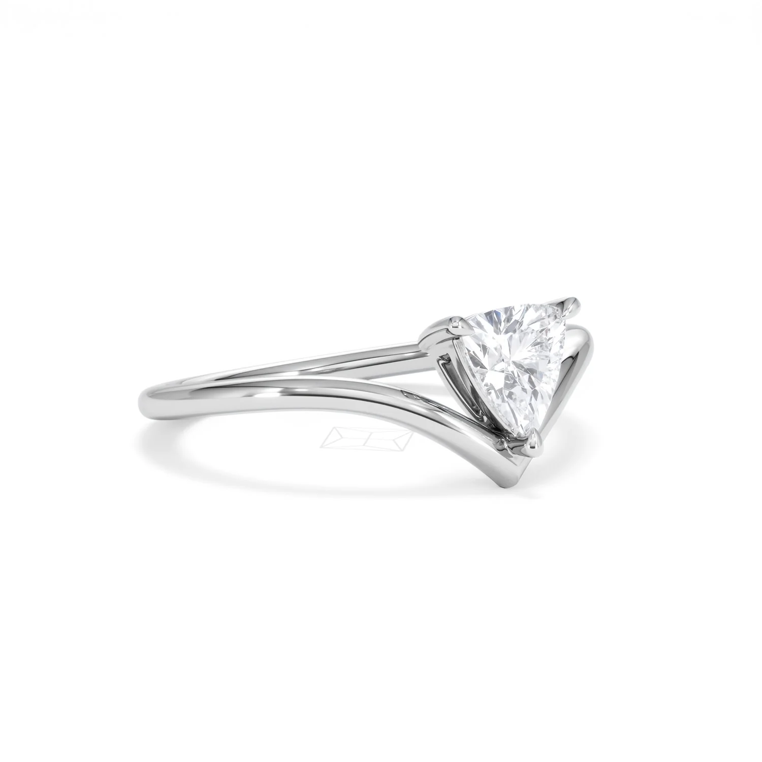 Vela 0.50ct Trillion Cut Lab Diamond Solitaire Engagement Ring in Platinum - Image 15