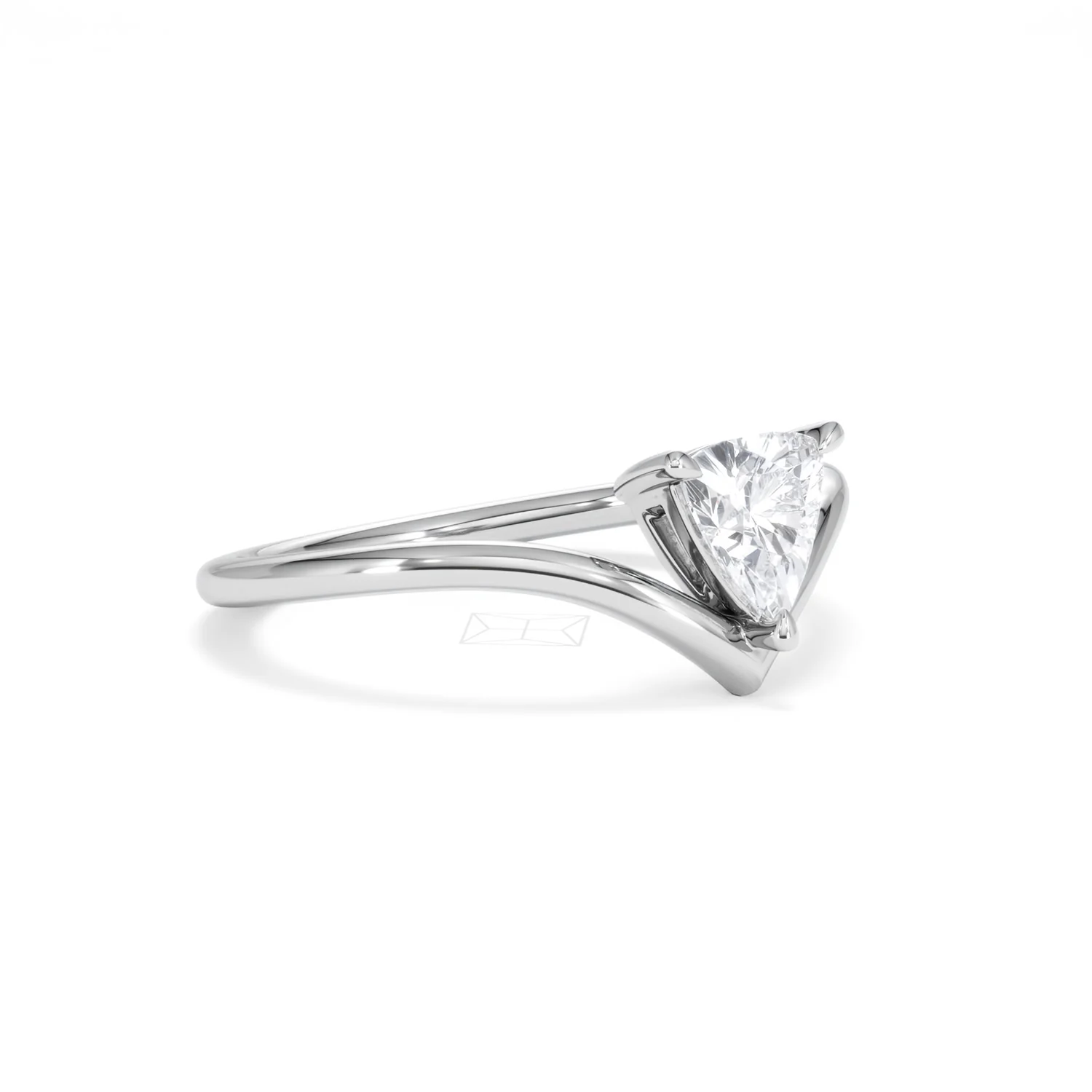 Vela 0.50ct Trillion Cut Lab Diamond Solitaire Engagement Ring in Platinum - Image 16