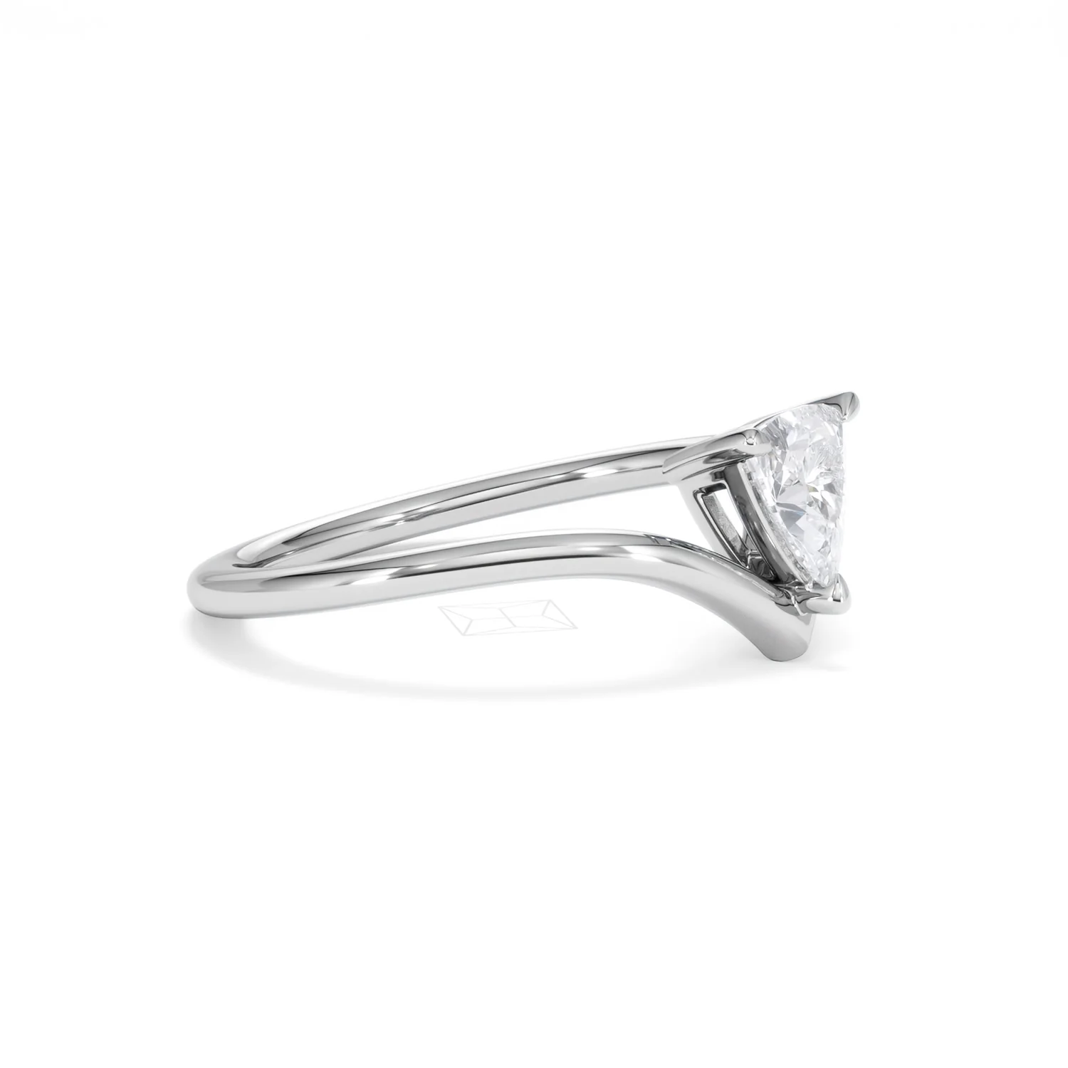 Vela 0.50ct Trillion Cut Lab Diamond Solitaire Engagement Ring in Platinum - Image 20