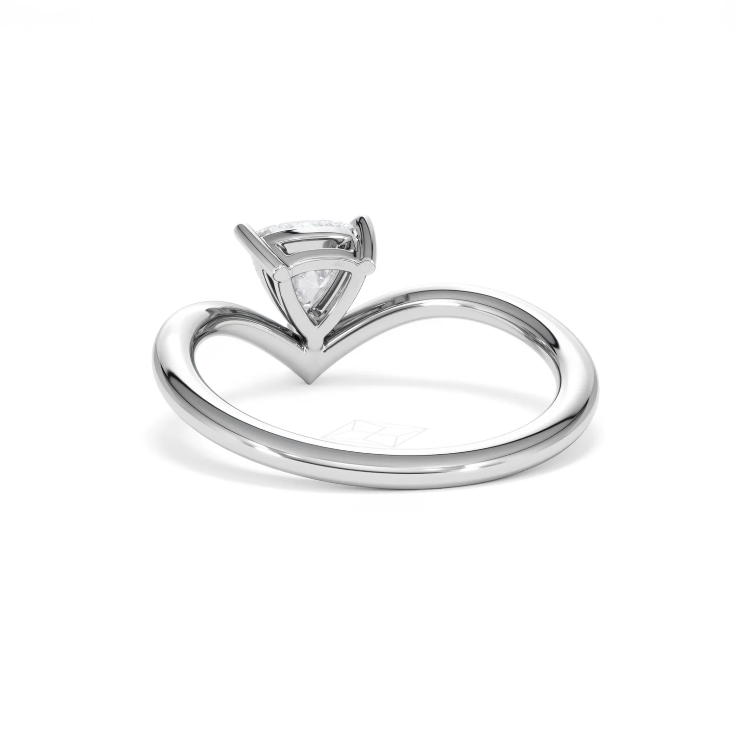 Vela 0.50ct Trillion Cut Lab Diamond Solitaire Engagement Ring in Platinum - Image 51