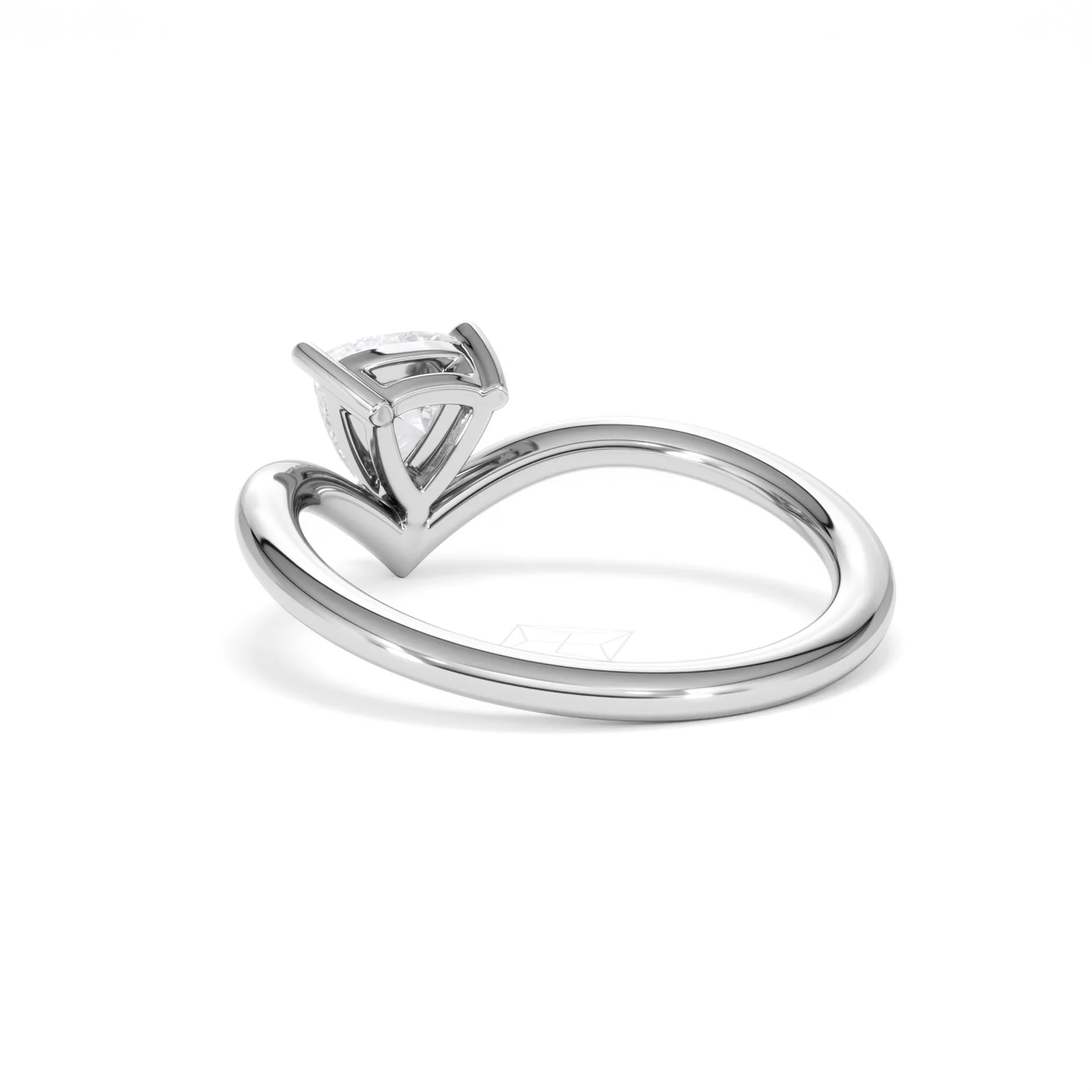 Vela 0.50ct Trillion Cut Lab Diamond Solitaire Engagement Ring in Platinum - Image 54