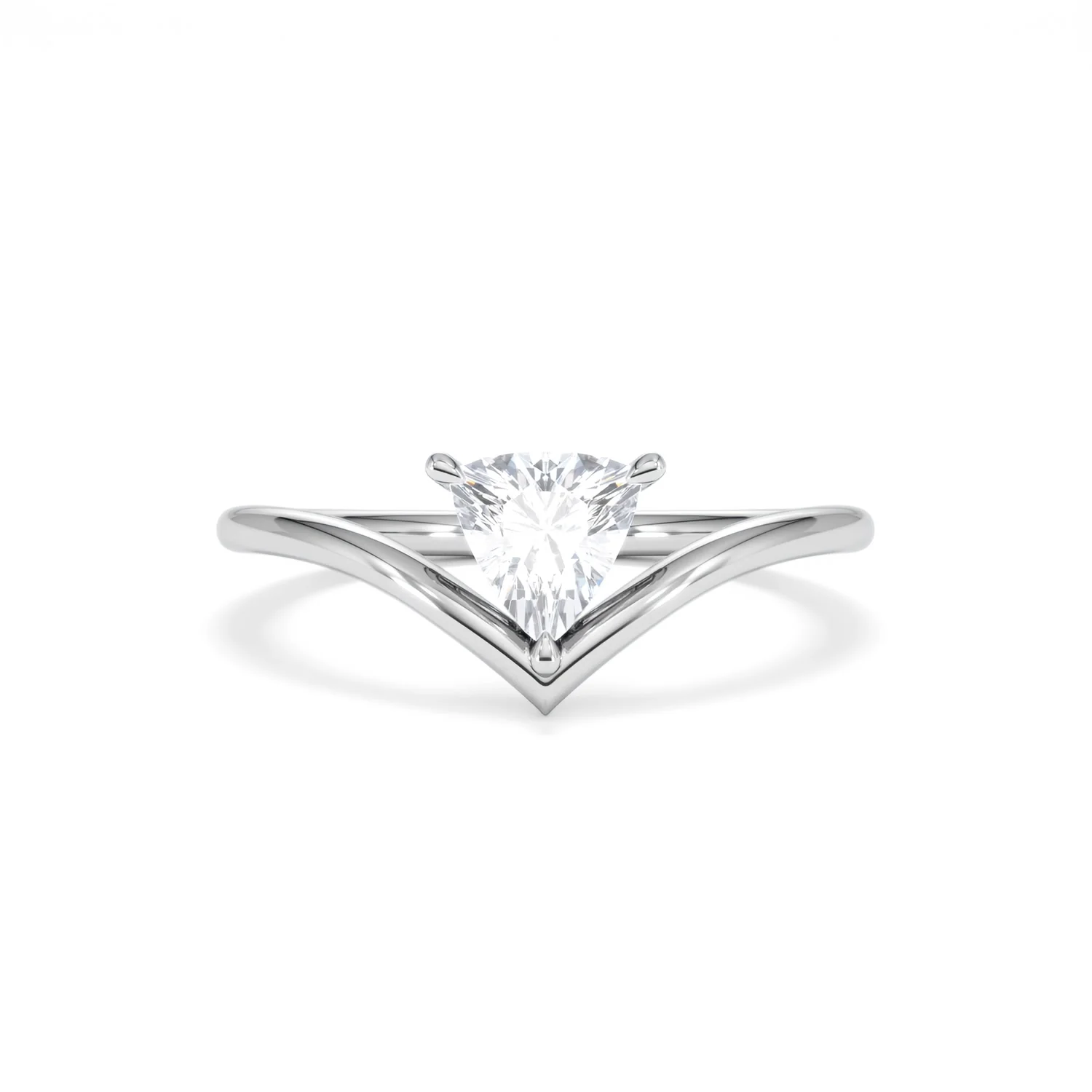 Vela 0.50ct Trillion Cut Lab Diamond Solitaire Engagement Ring in Platinum - Image 7