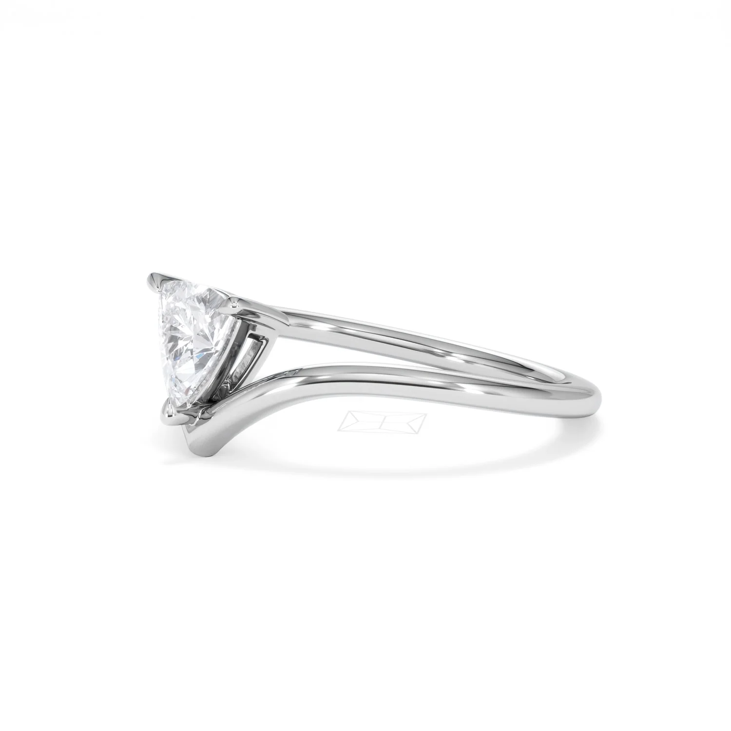 Vela 0.50ct Trillion Cut Lab Diamond Solitaire Engagement Ring in Platinum - Image 75