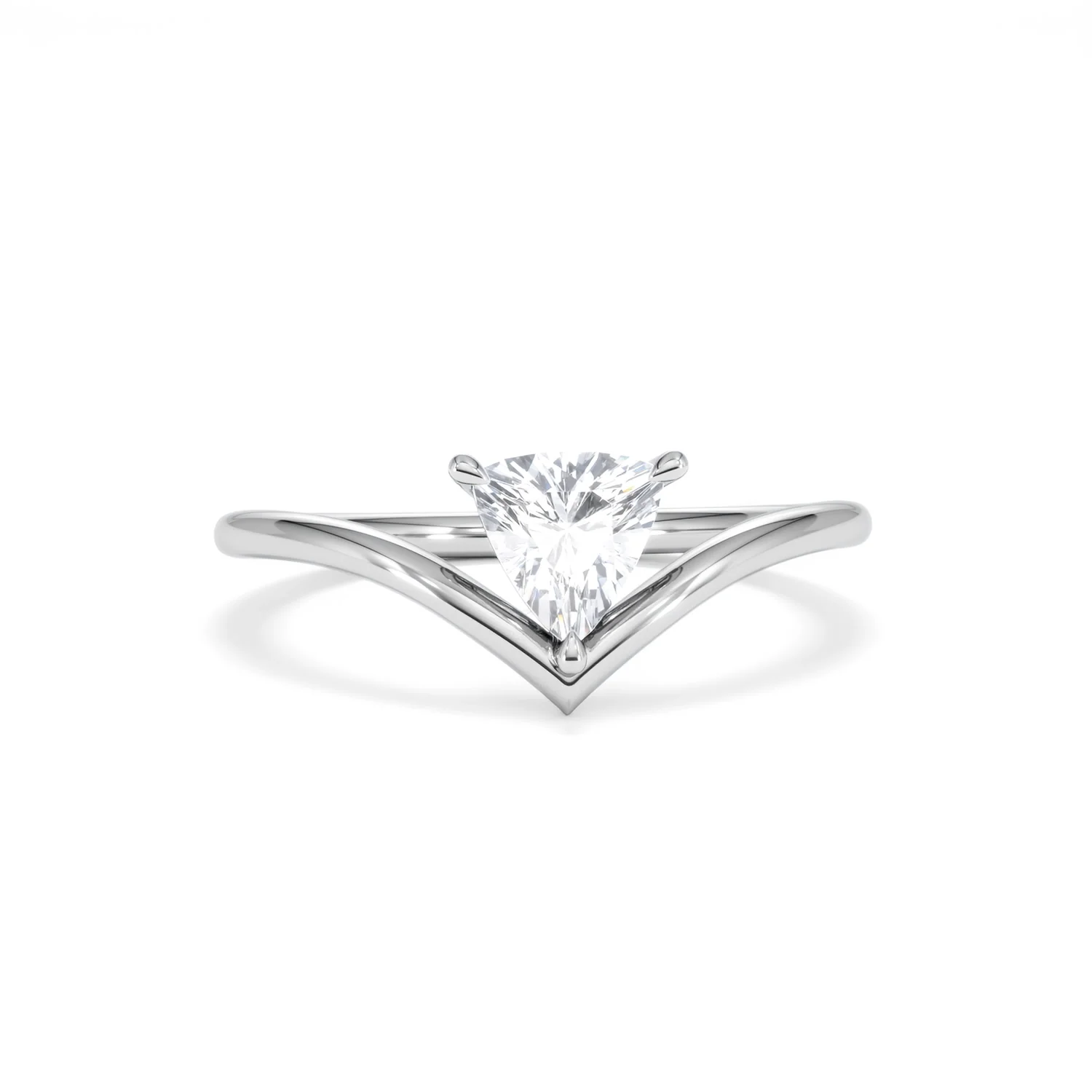 Vela 0.50ct Trillion Cut Lab Diamond Solitaire Engagement Ring in Platinum - Image 8