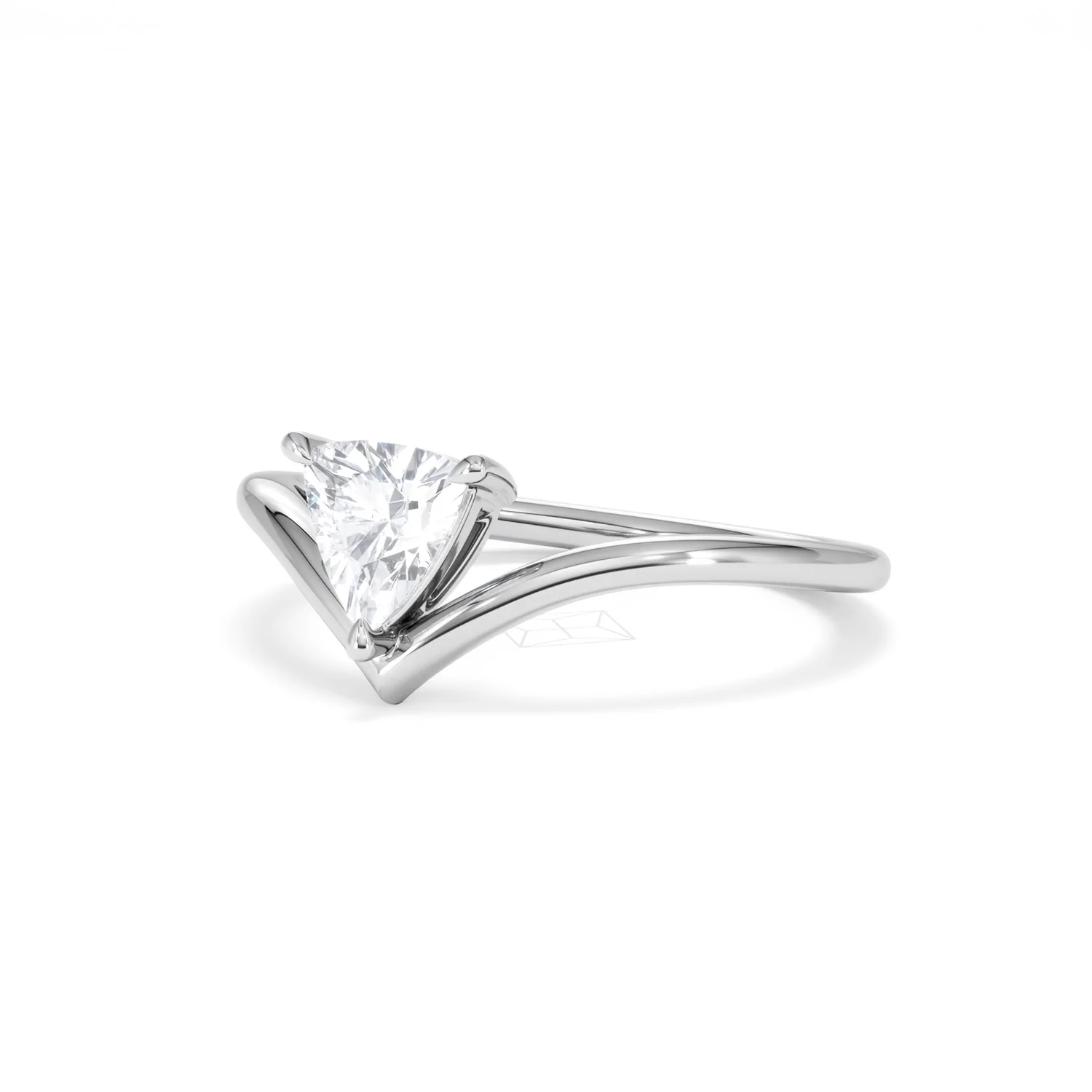 Vela 0.50ct Trillion Cut Lab Diamond Solitaire Engagement Ring in Platinum - Image 80