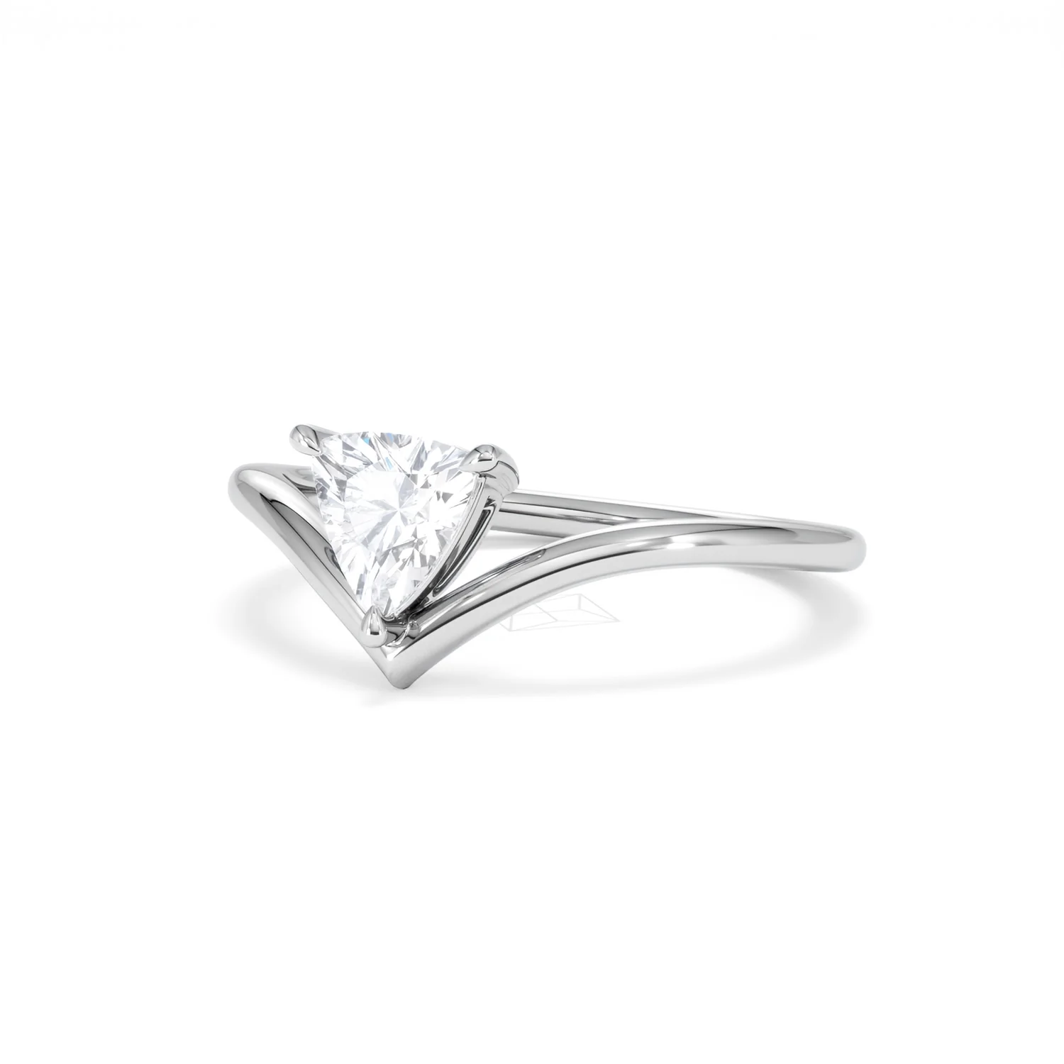 Vela 0.50ct Trillion Cut Lab Diamond Solitaire Engagement Ring in Platinum - Image 81