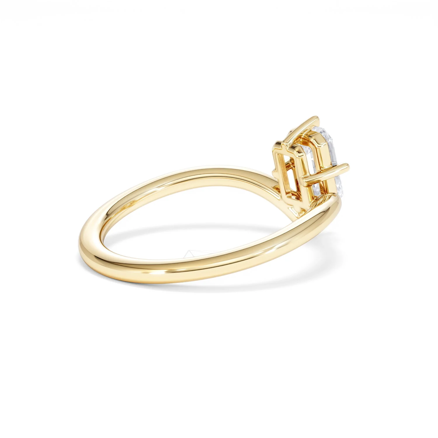 Vela 1.00ct Emerald Cut Lab Diamond Solitaire Engagement Ring in 18K Yellow Gold - Image 36