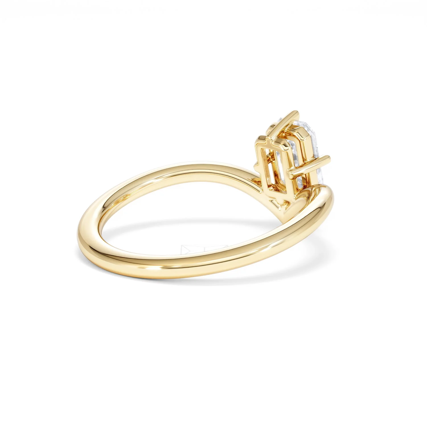 Vela 1.00ct Emerald Cut Lab Diamond Solitaire Engagement Ring in 18K Yellow Gold - Image 38