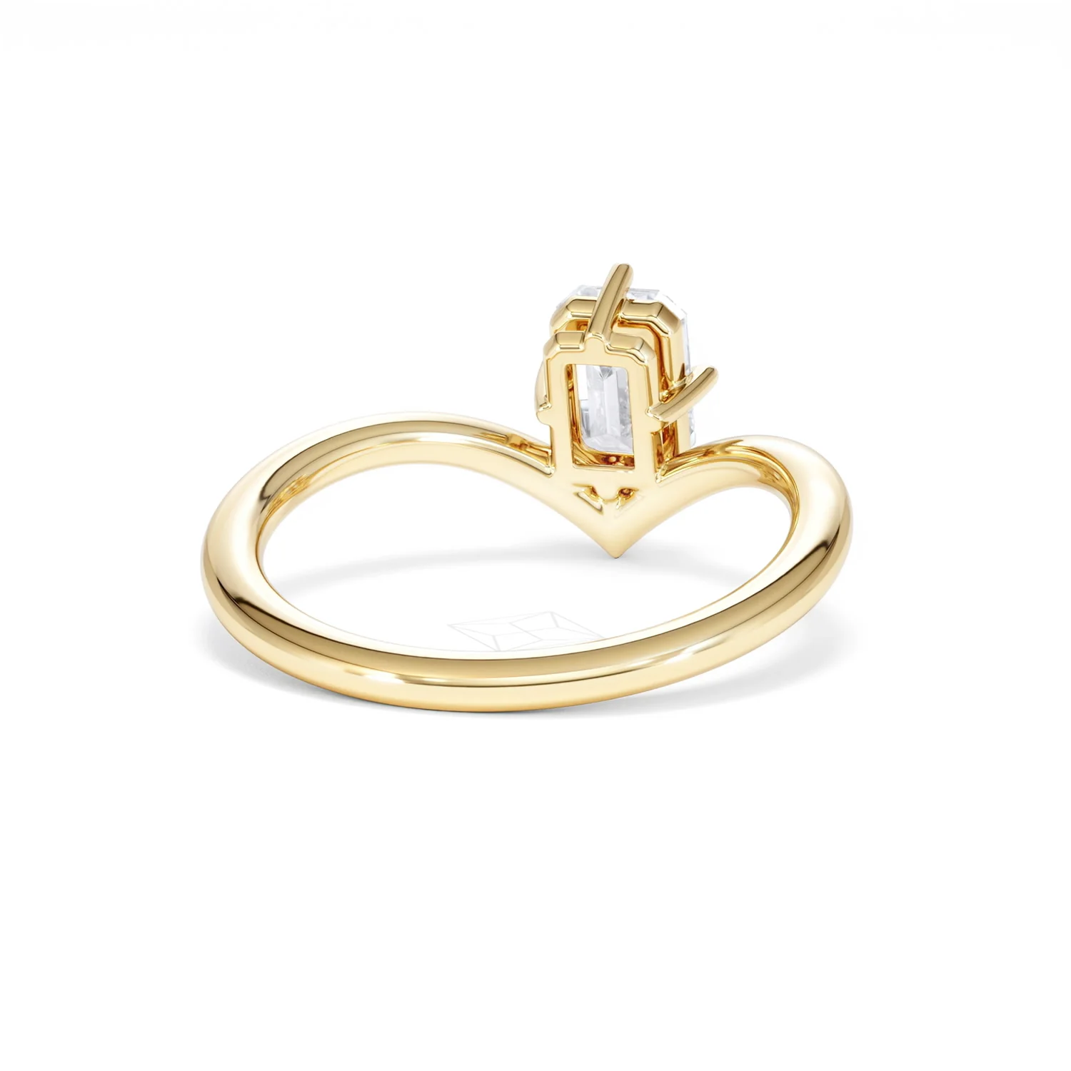 Vela 1.00ct Emerald Cut Lab Diamond Solitaire Engagement Ring in 18K Yellow Gold - Image 44