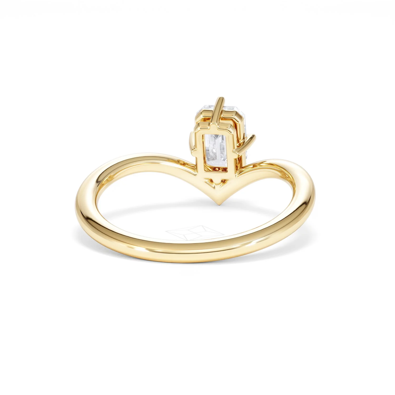 Vela 1.00ct Emerald Cut Lab Diamond Solitaire Engagement Ring in 18K Yellow Gold - Image 45