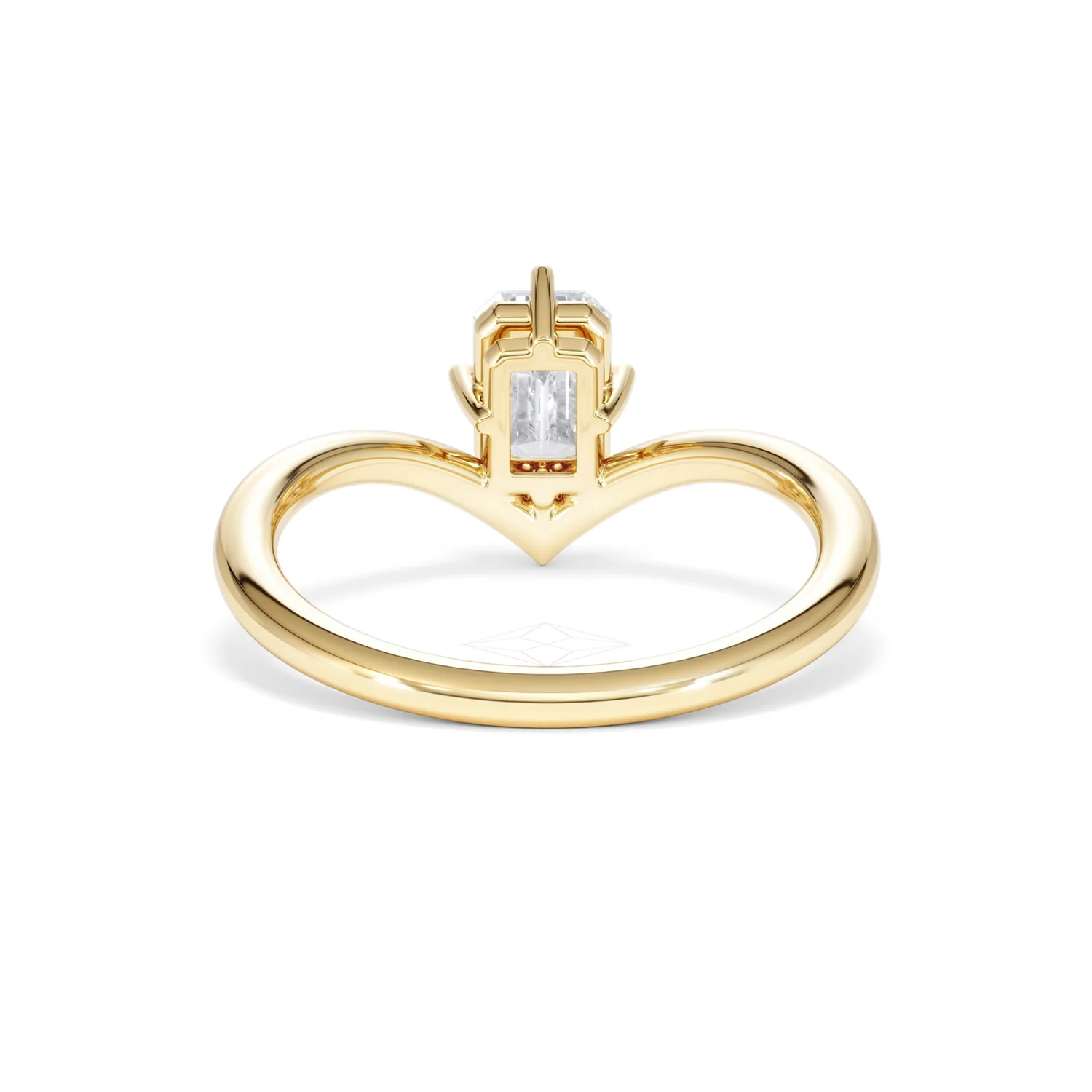 Vela 1.00ct Emerald Cut Lab Diamond Solitaire Engagement Ring in 18K Yellow Gold - Image 48