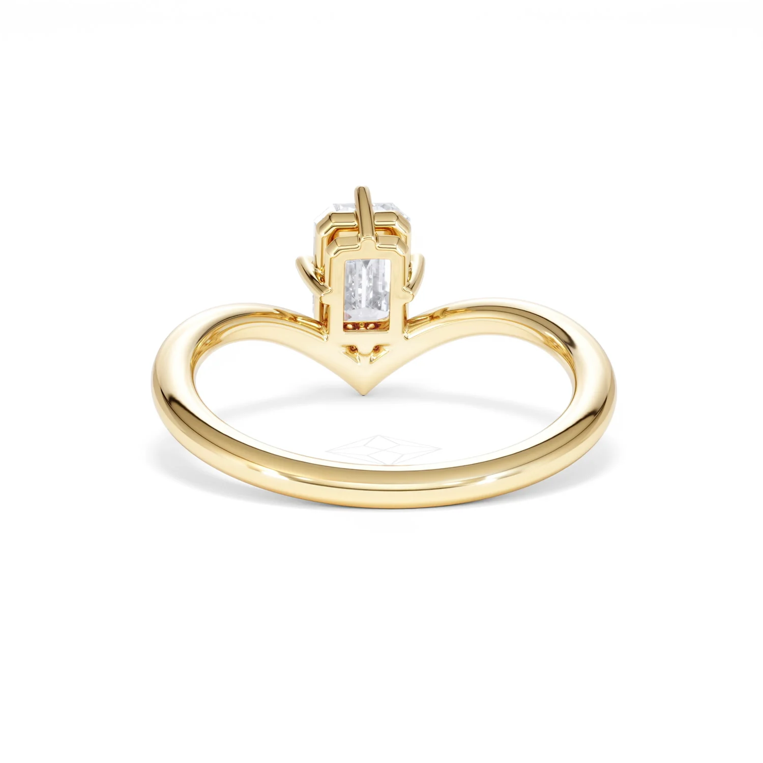 Vela 1.00ct Emerald Cut Lab Diamond Solitaire Engagement Ring in 18K Yellow Gold - Image 49