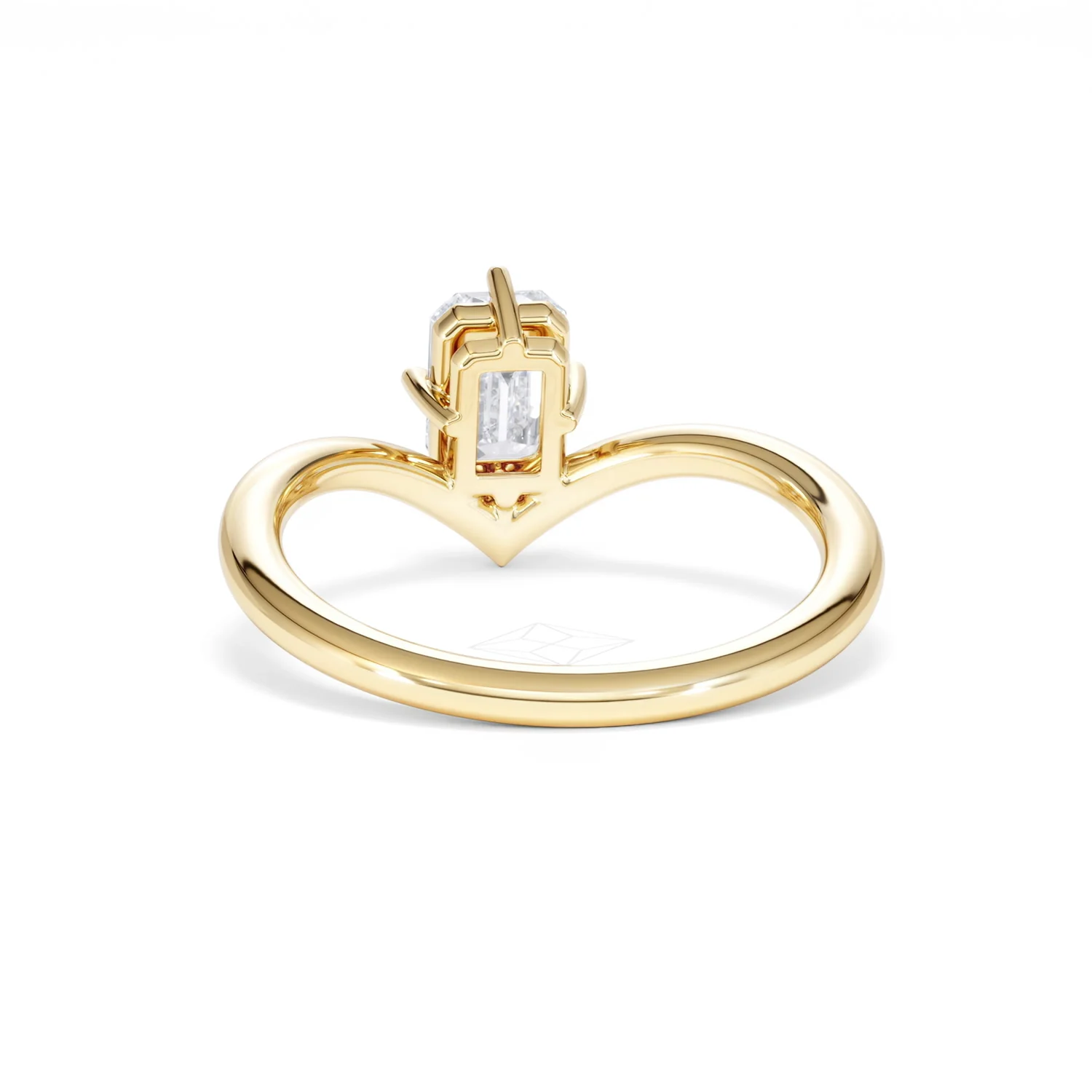 Vela 1.00ct Emerald Cut Lab Diamond Solitaire Engagement Ring in 18K Yellow Gold - Image 50