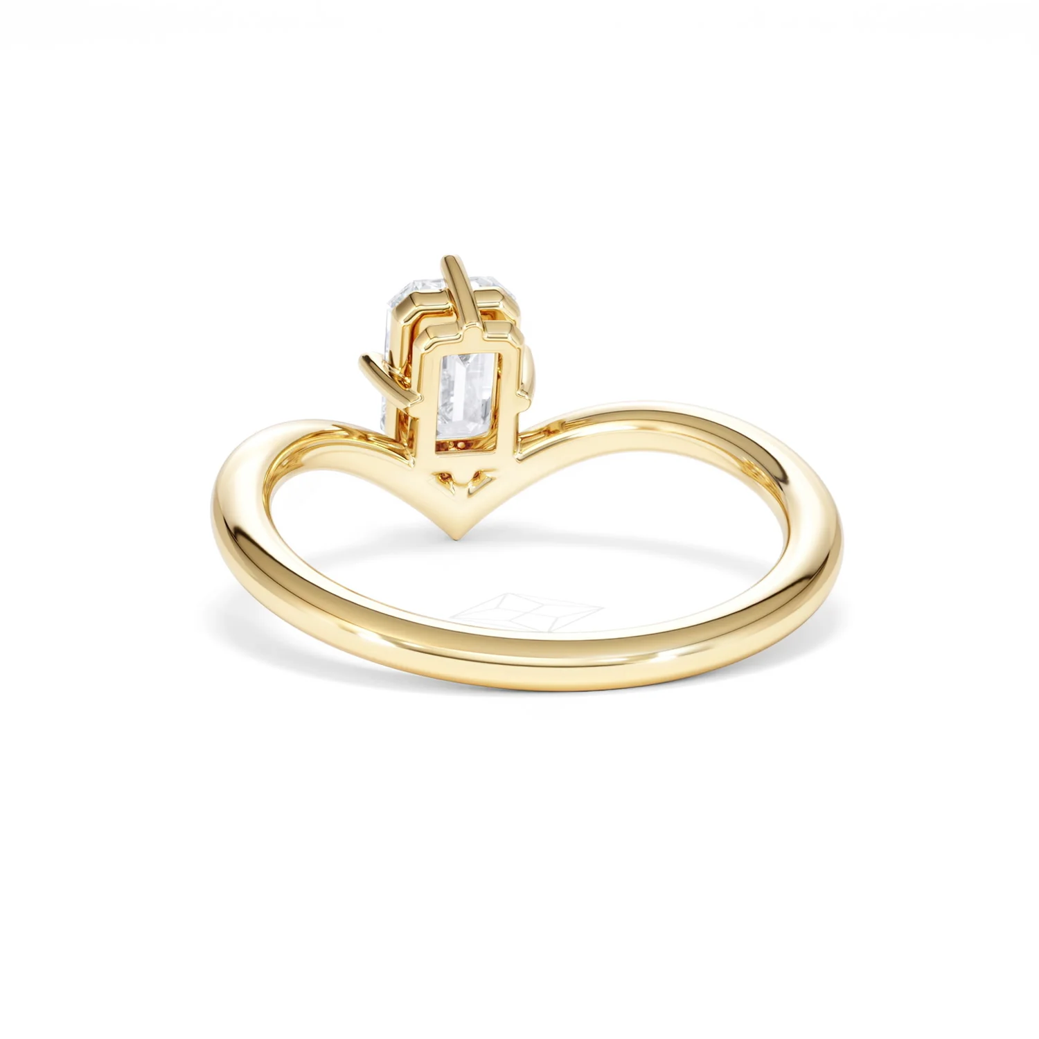 Vela 1.00ct Emerald Cut Lab Diamond Solitaire Engagement Ring in 18K Yellow Gold - Image 51