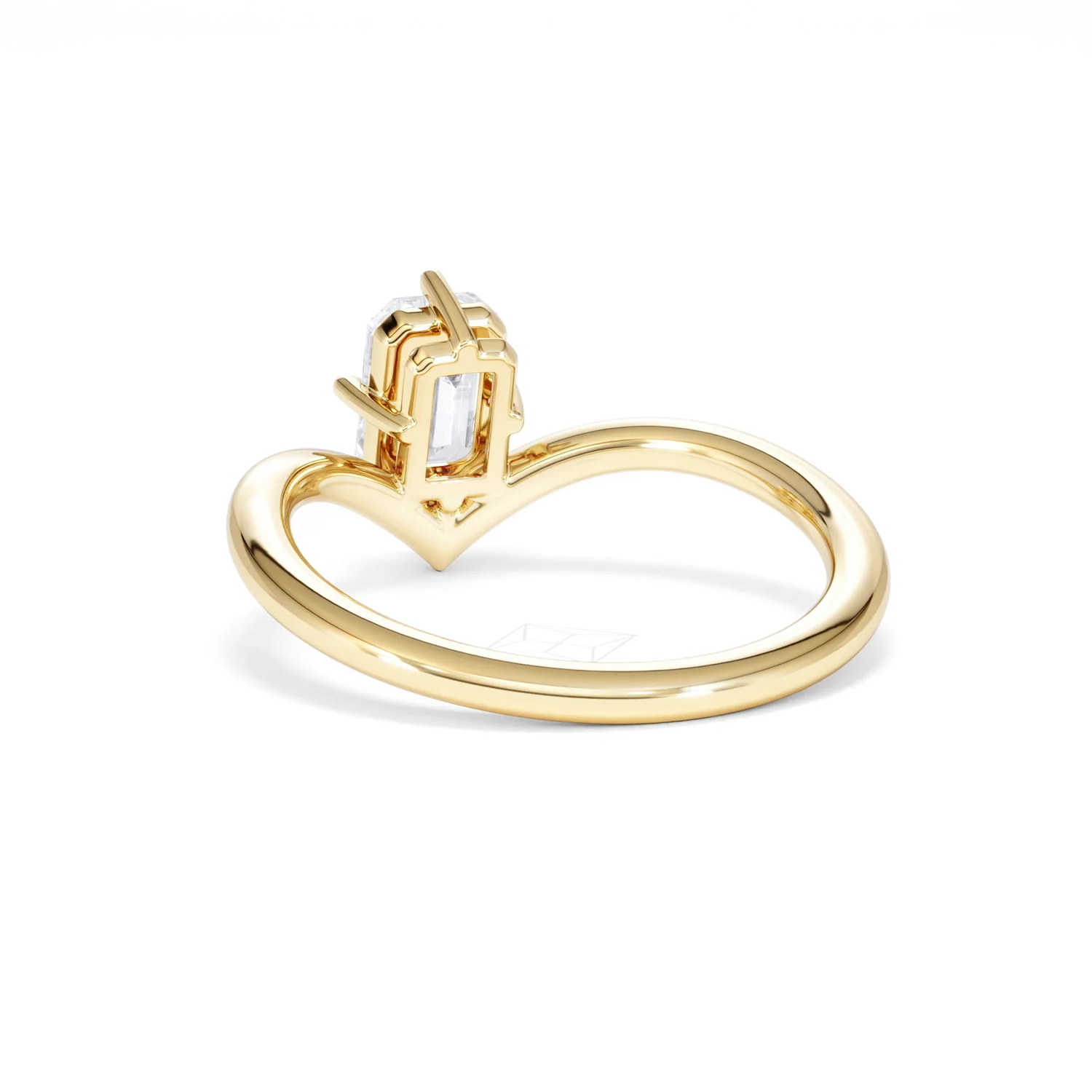 Vela 1.00ct Emerald Cut Lab Diamond Solitaire Engagement Ring in 18K Yellow Gold - Image 53