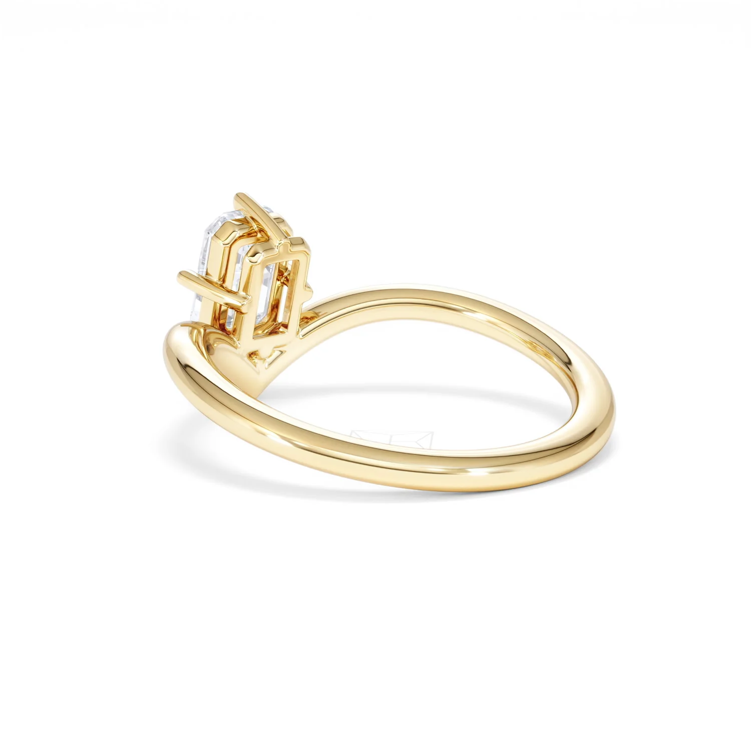 Vela 1.00ct Emerald Cut Lab Diamond Solitaire Engagement Ring in 18K Yellow Gold - Image 57