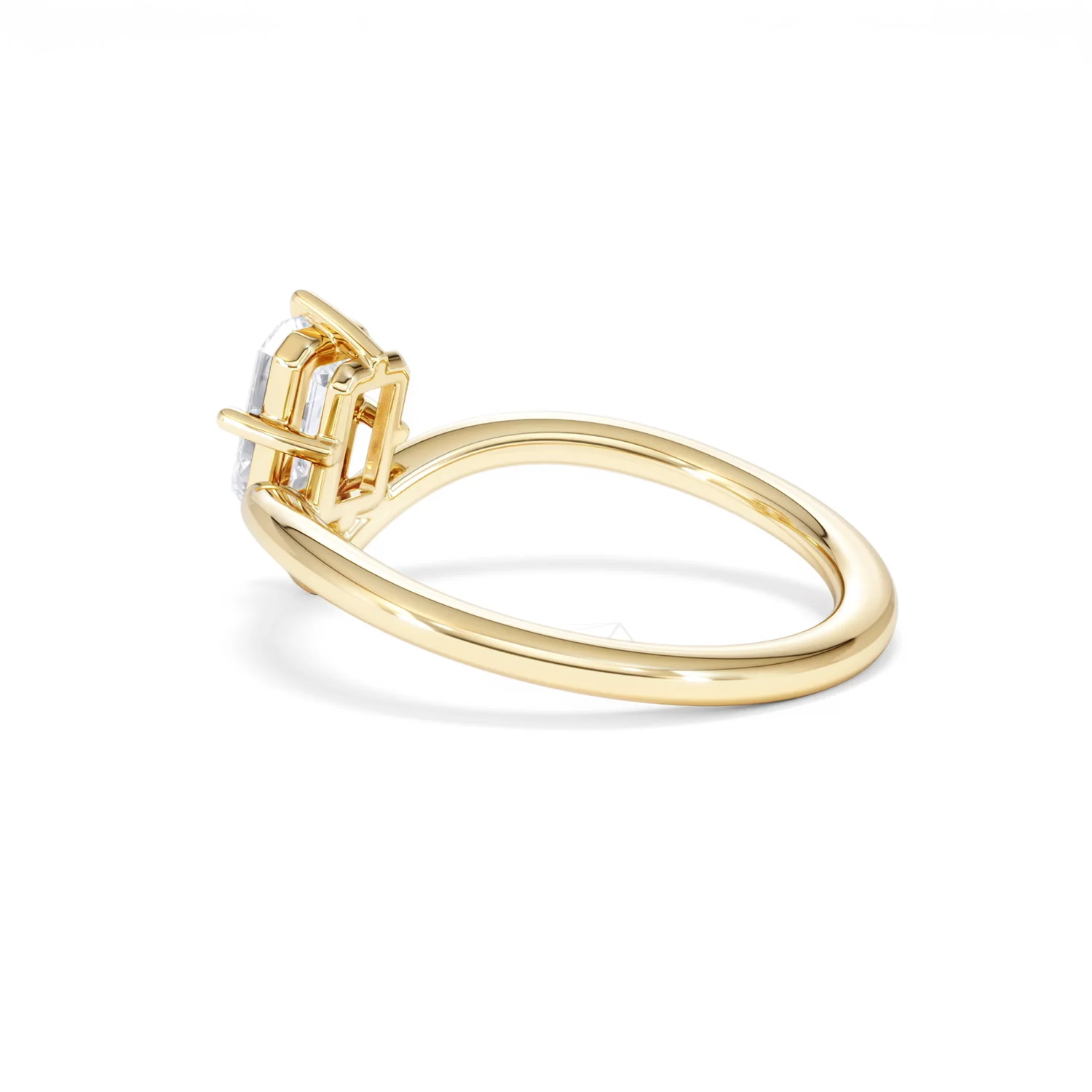 Vela 1.00ct Emerald Cut Lab Diamond Solitaire Engagement Ring in 18K Yellow Gold - Image 60