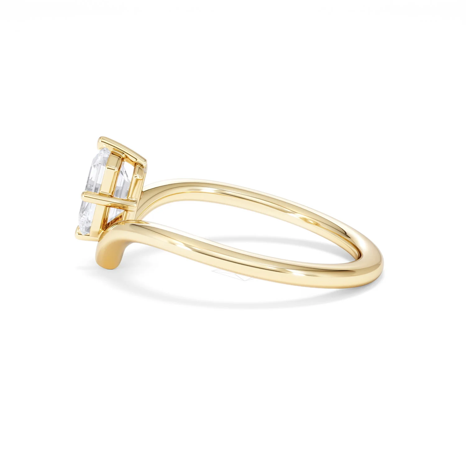 Vela 1.00ct Emerald Cut Lab Diamond Solitaire Engagement Ring in 18K Yellow Gold - Image 67