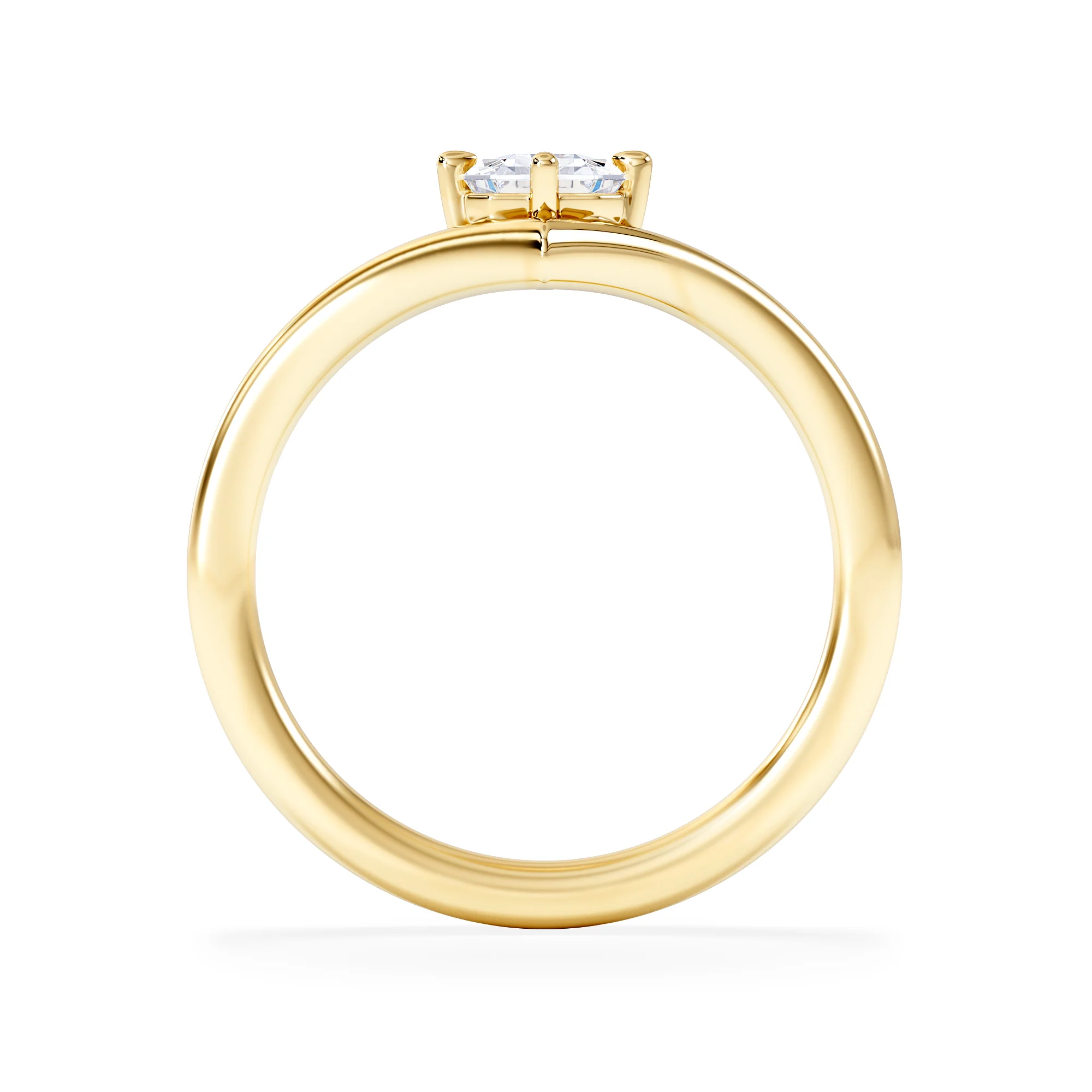 Vela 1.00ct Emerald Cut Lab Diamond Solitaire Engagement Ring in 18K Yellow Gold - Image 7