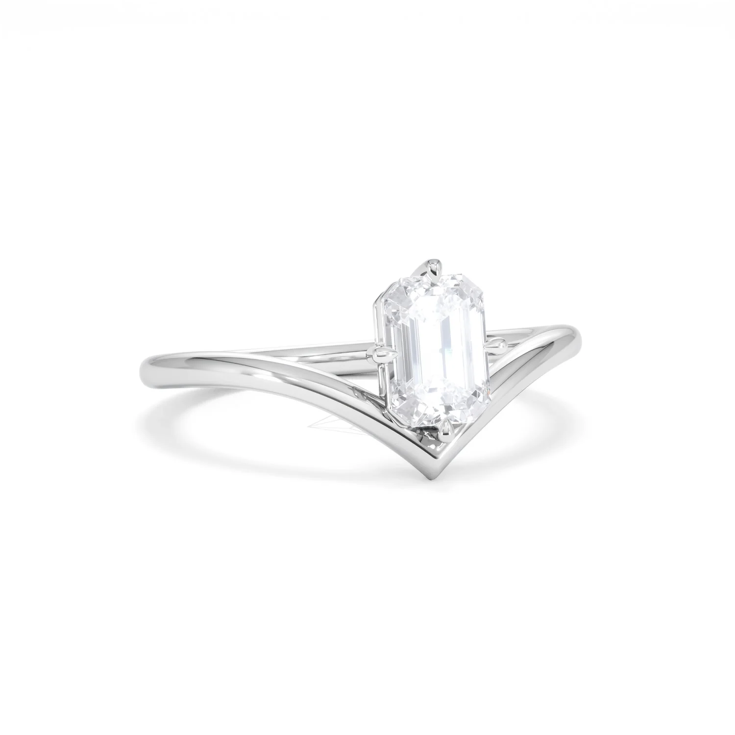 Vela 1.00ct Emerald Cut Lab Diamond Solitaire Engagement Ring in Platinum - Image 11