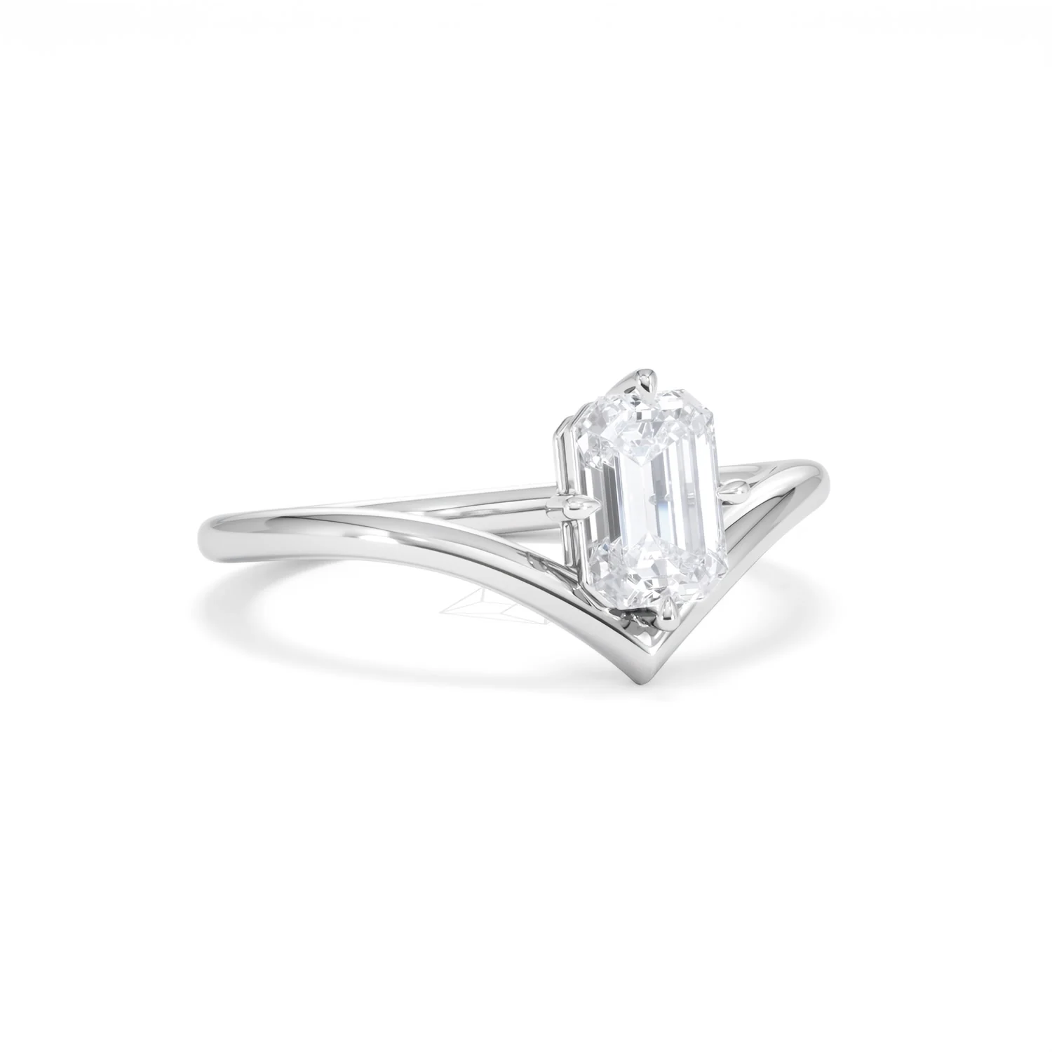 Vela 1.00ct Emerald Cut Lab Diamond Solitaire Engagement Ring in Platinum - Image 12