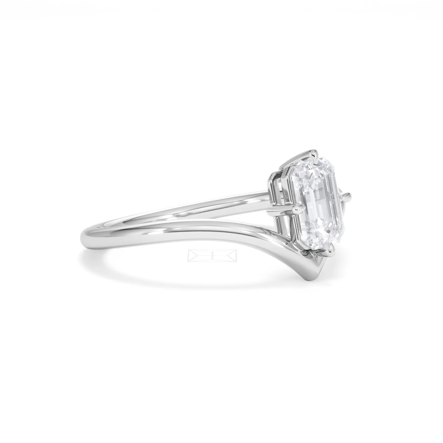 Vela 1.00ct Emerald Cut Lab Diamond Solitaire Engagement Ring in Platinum - Image 17