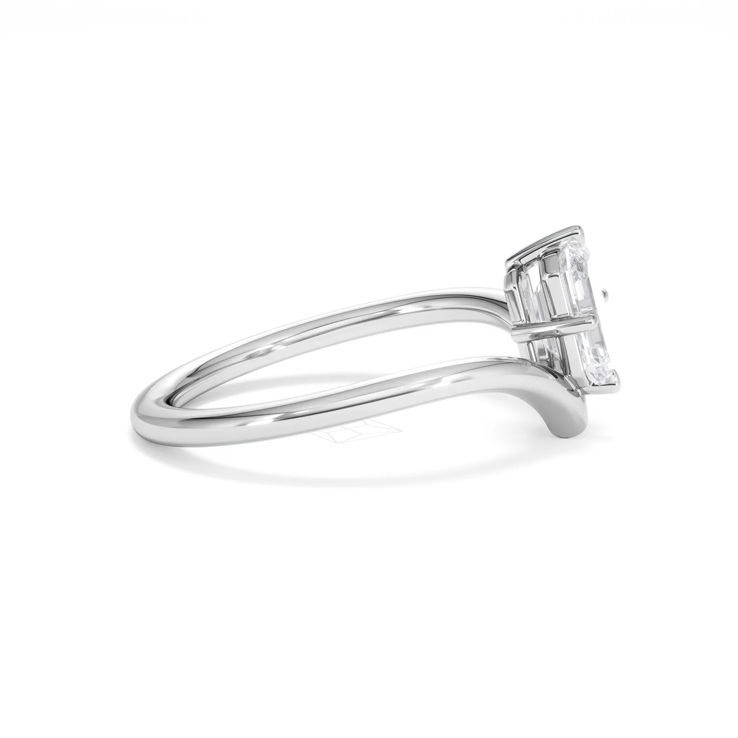 Vela 1.00ct Emerald Cut Lab Diamond Solitaire Engagement Ring in Platinum - Image 25