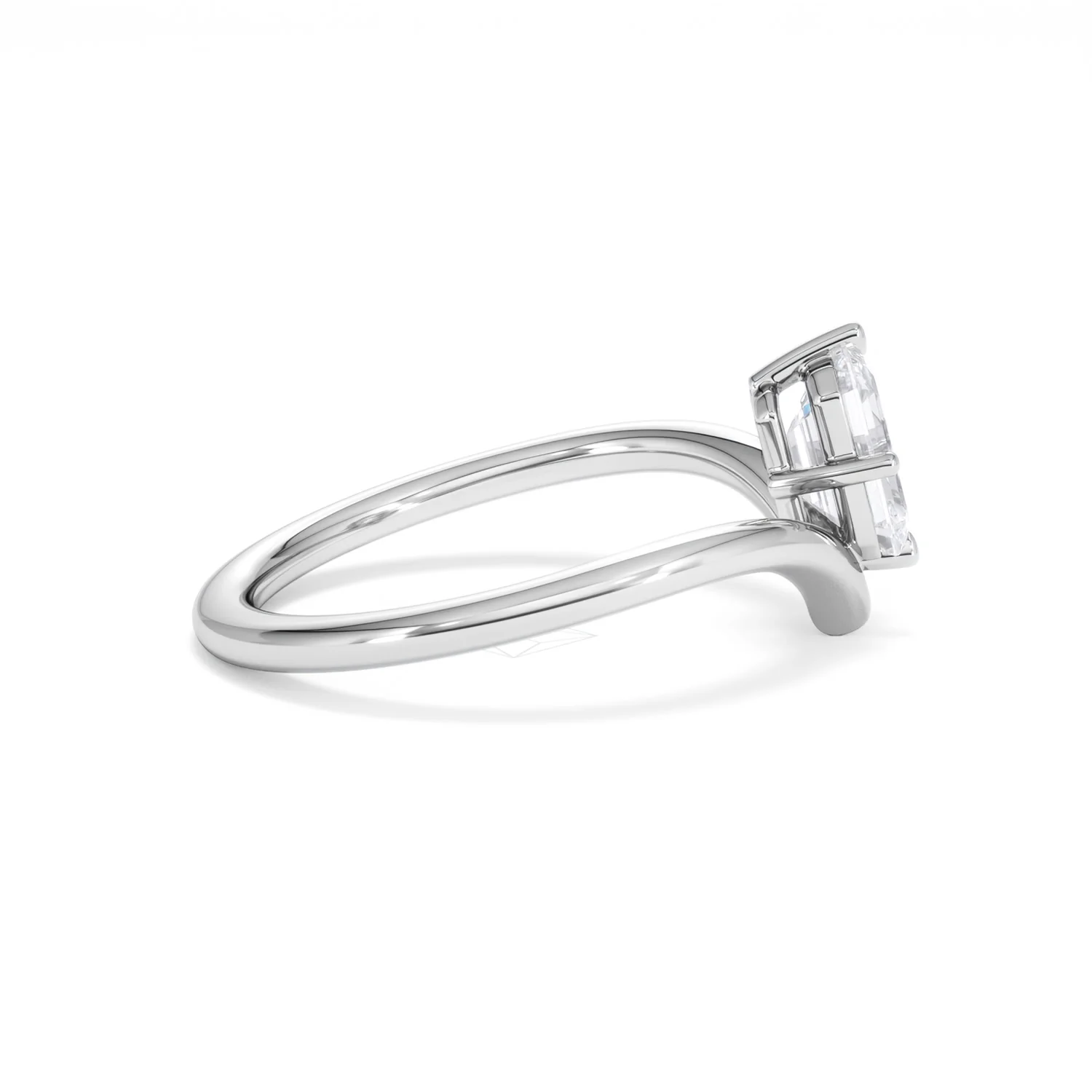 Vela 1.00ct Emerald Cut Lab Diamond Solitaire Engagement Ring in Platinum - Image 27