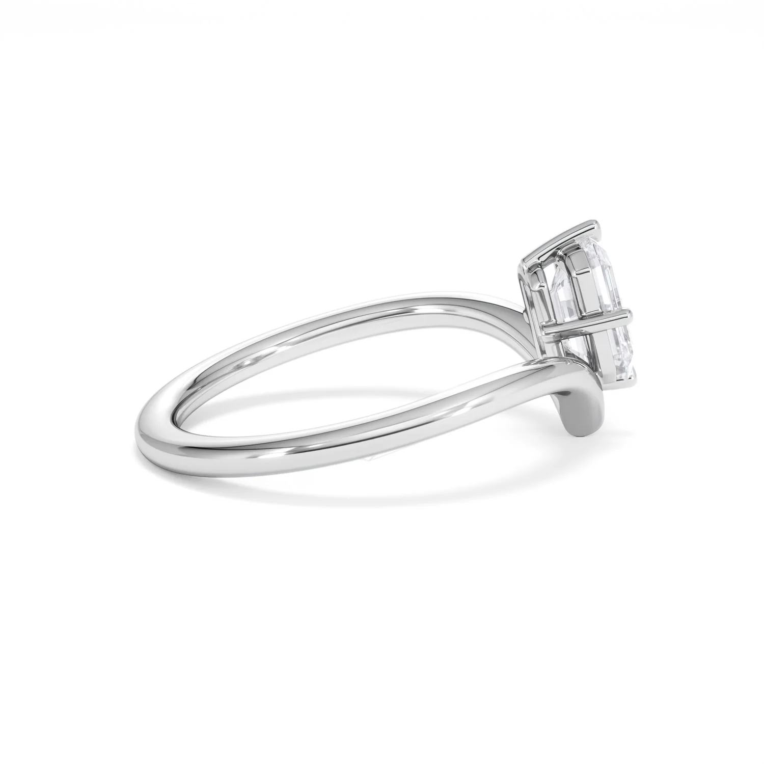 Vela 1.00ct Emerald Cut Lab Diamond Solitaire Engagement Ring in Platinum - Image 29