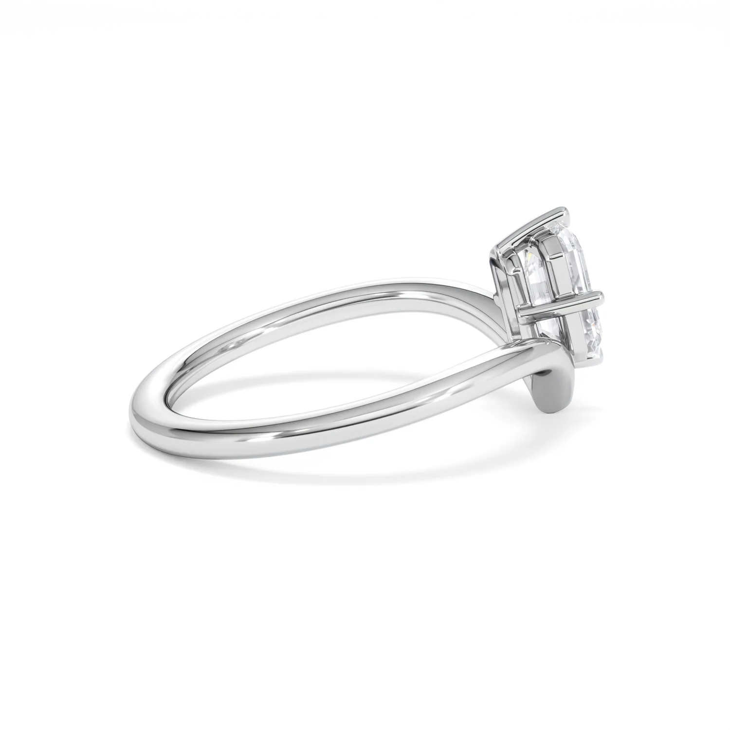 Vela 1.00ct Emerald Cut Lab Diamond Solitaire Engagement Ring in Platinum - Image 30