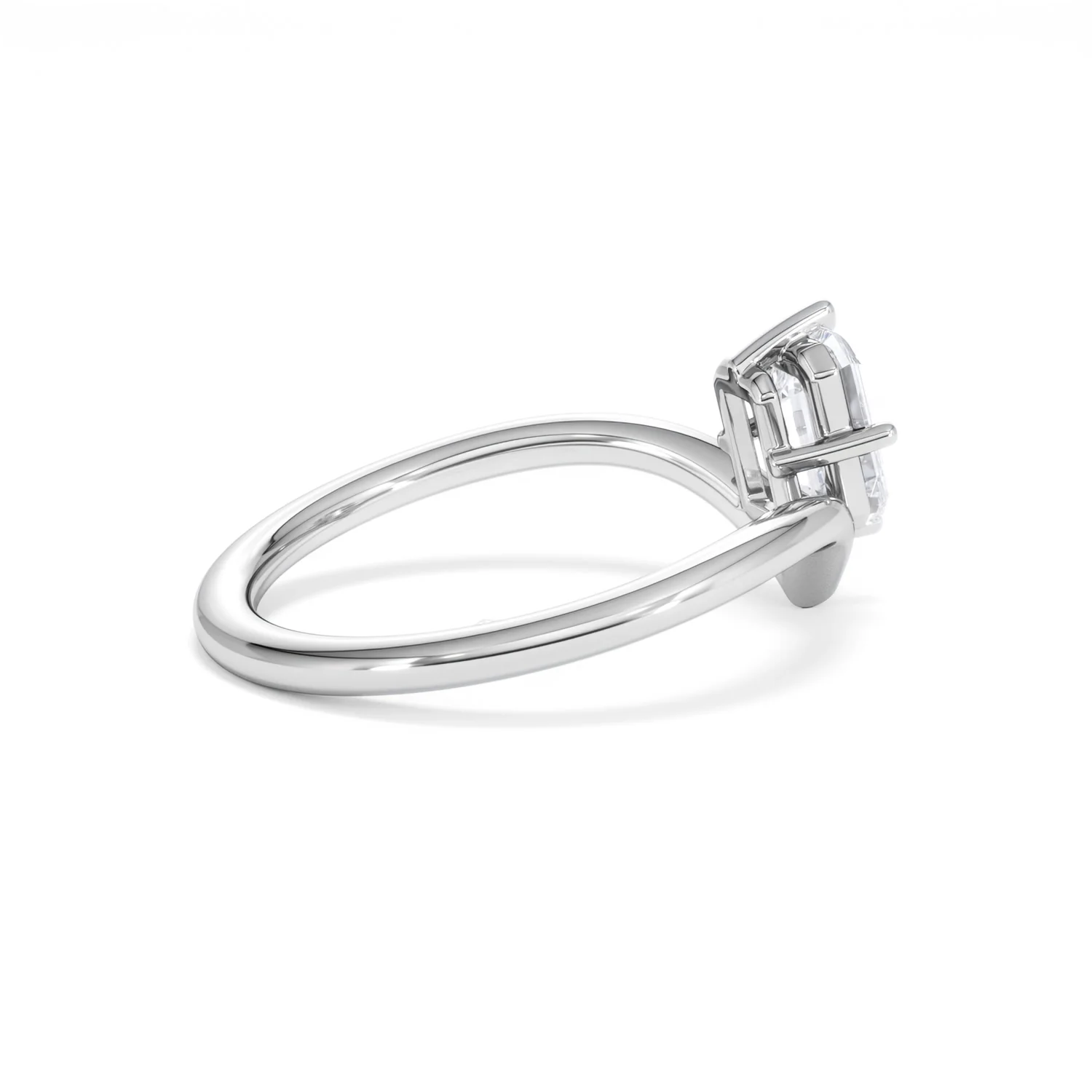 Vela 1.00ct Emerald Cut Lab Diamond Solitaire Engagement Ring in Platinum - Image 32