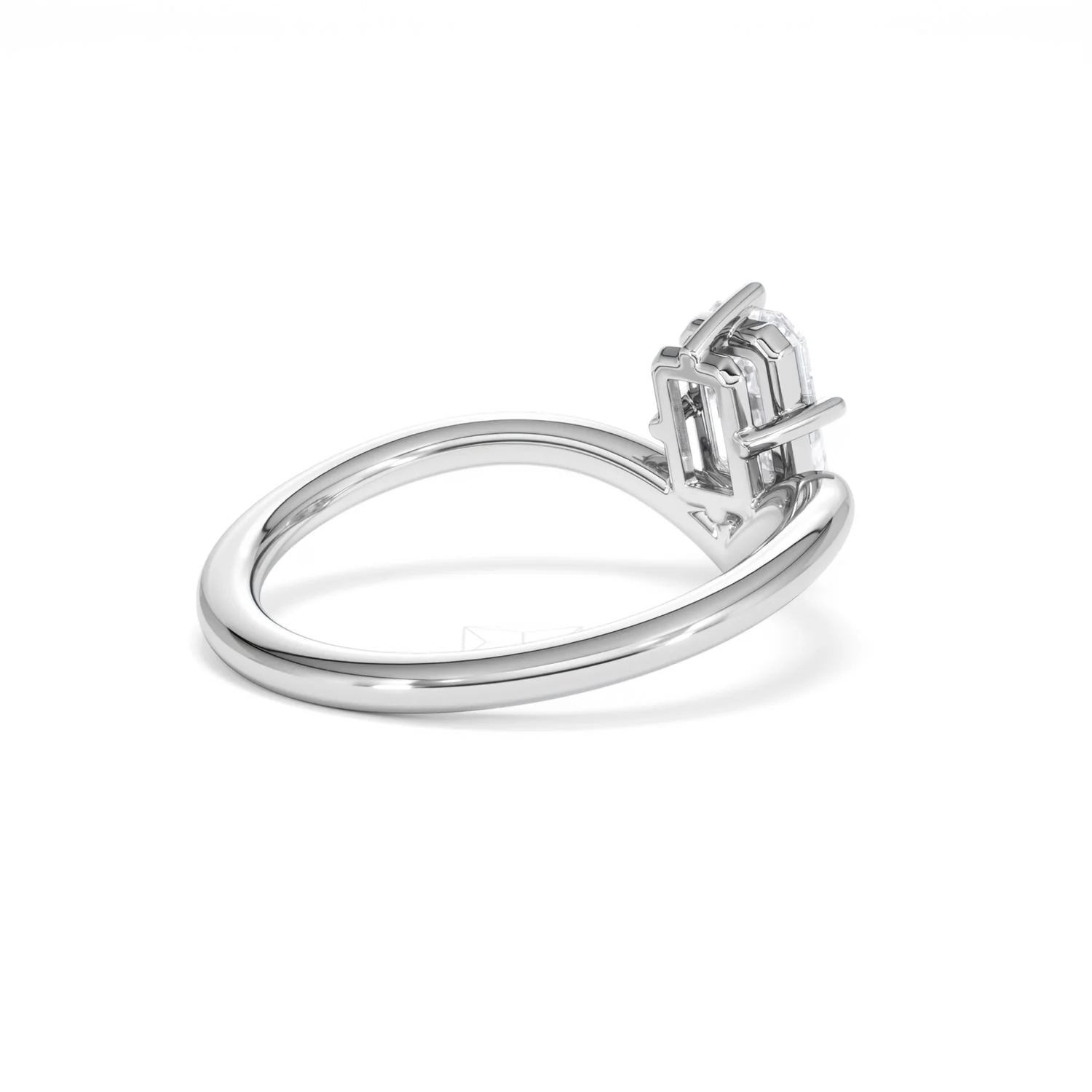 Vela 1.00ct Emerald Cut Lab Diamond Solitaire Engagement Ring in Platinum - Image 37