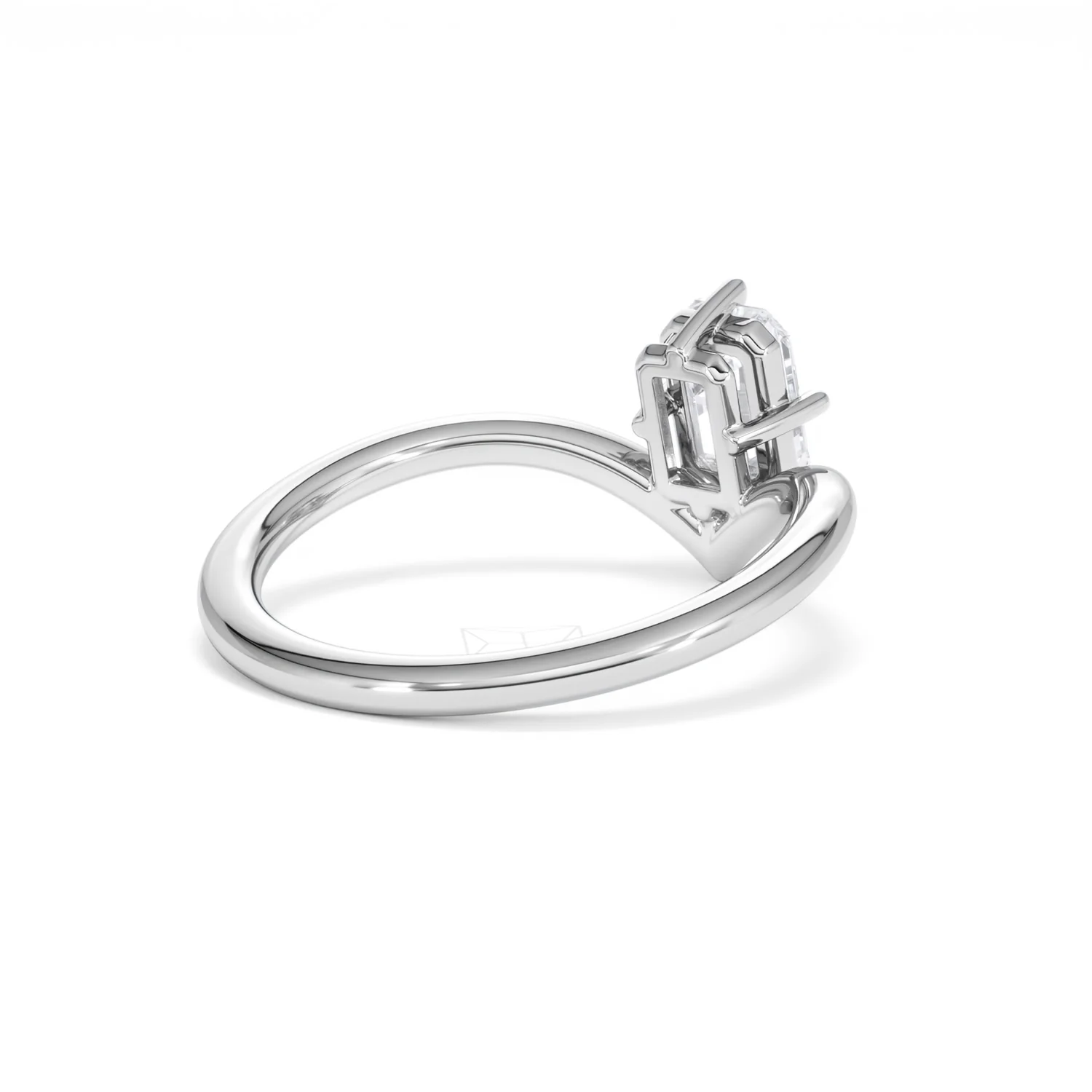 Vela 1.00ct Emerald Cut Lab Diamond Solitaire Engagement Ring in Platinum - Image 38