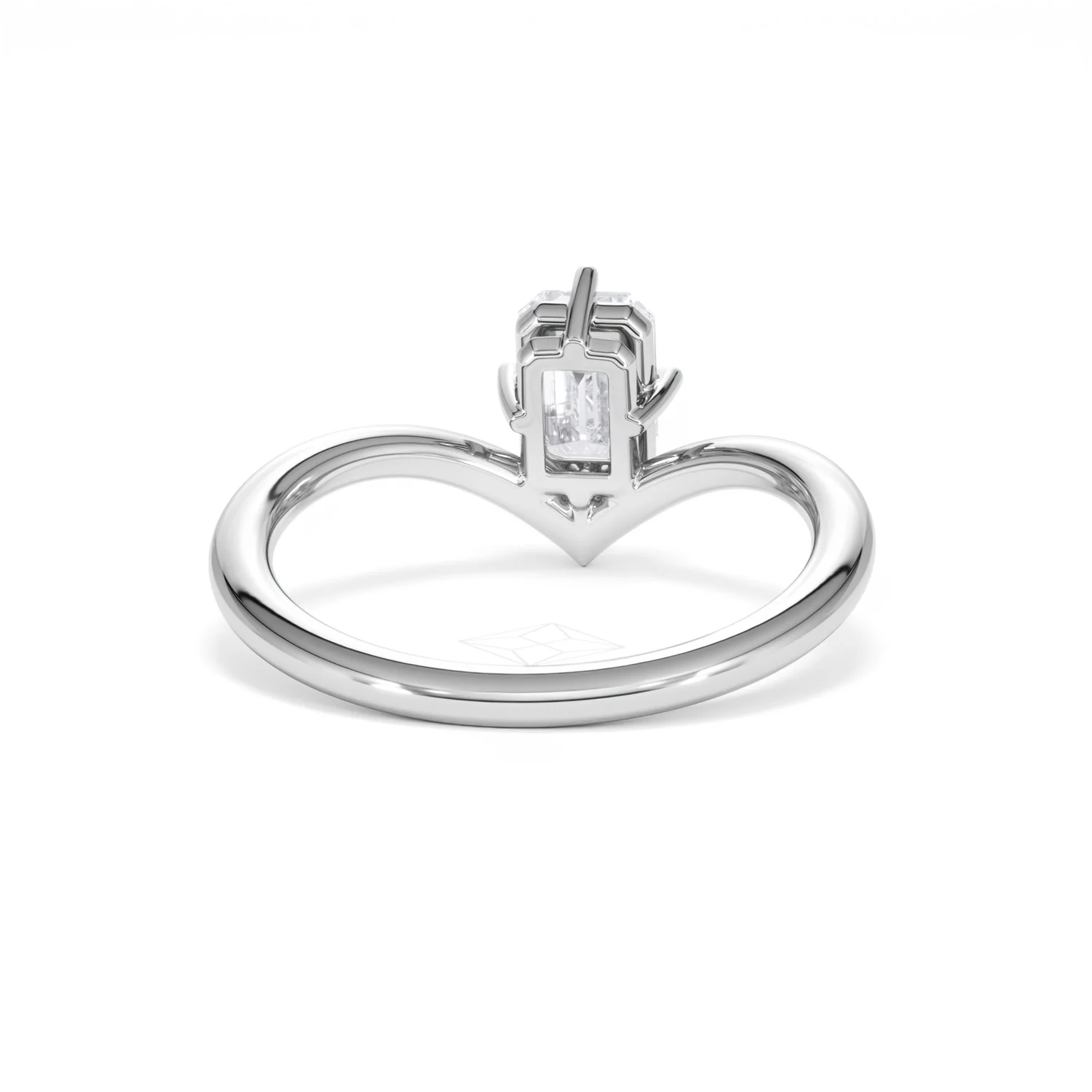 Vela 1.00ct Emerald Cut Lab Diamond Solitaire Engagement Ring in Platinum - Image 45