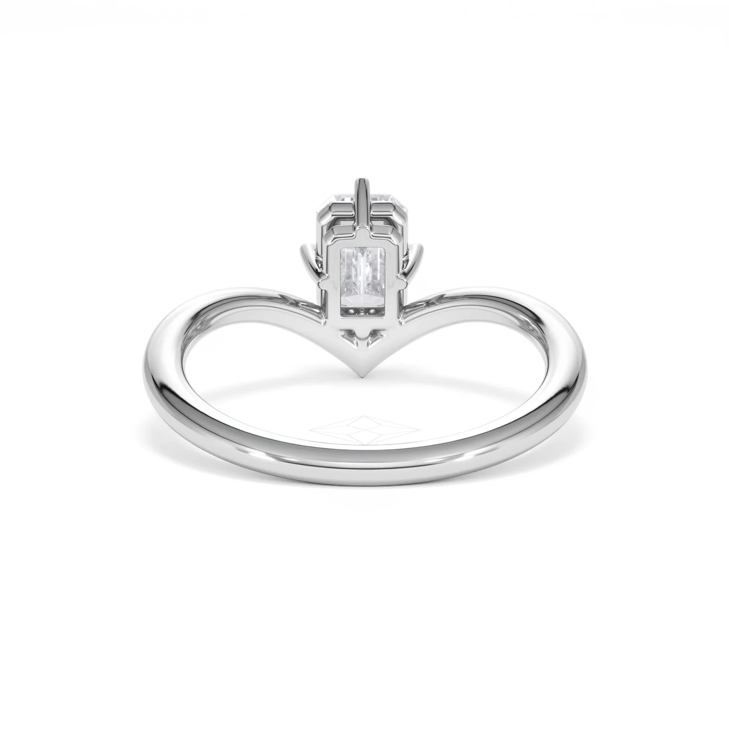 Vela 1.00ct Emerald Cut Lab Diamond Solitaire Engagement Ring in Platinum - Image 47