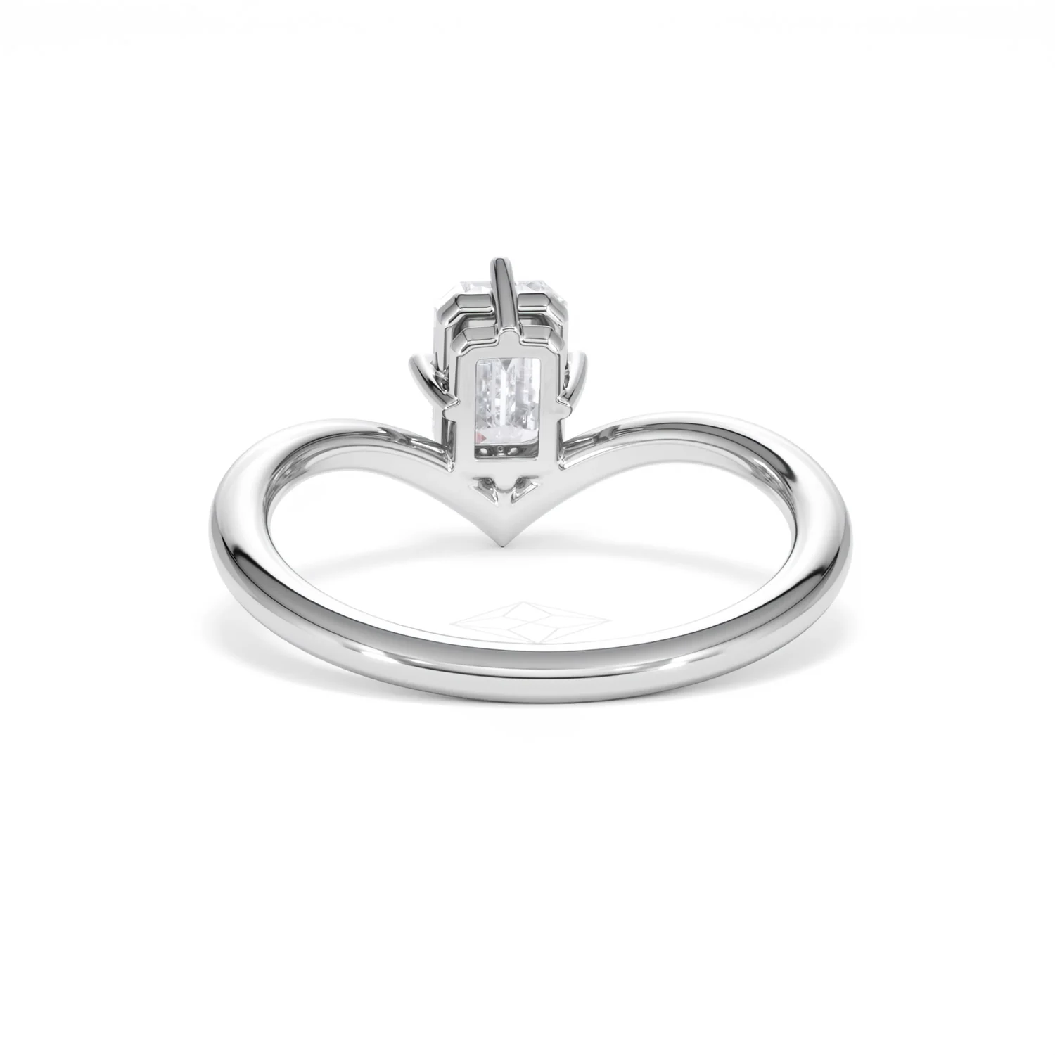 Vela 1.00ct Emerald Cut Lab Diamond Solitaire Engagement Ring in Platinum - Image 48