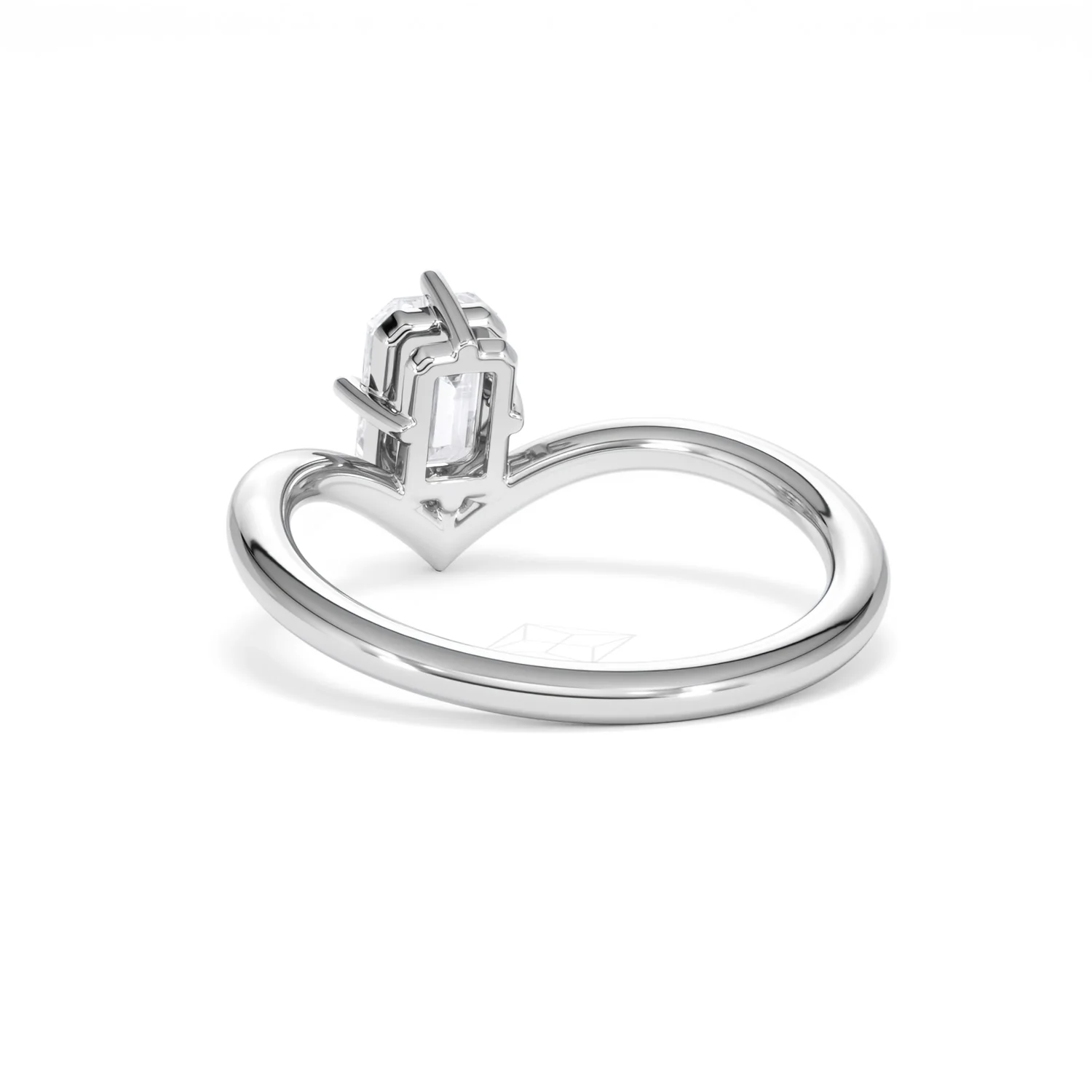 Vela 1.00ct Emerald Cut Lab Diamond Solitaire Engagement Ring in Platinum - Image 52