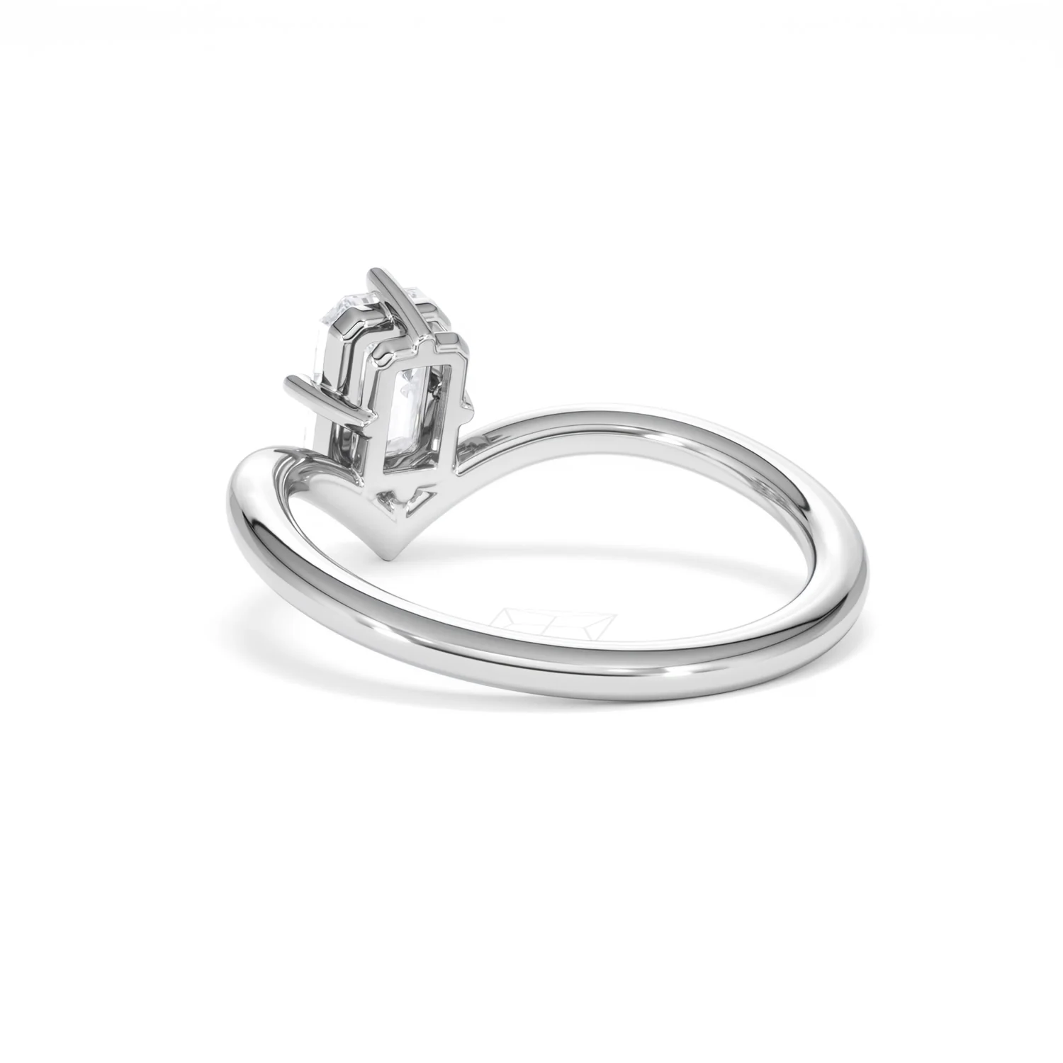 Vela 1.00ct Emerald Cut Lab Diamond Solitaire Engagement Ring in Platinum - Image 54