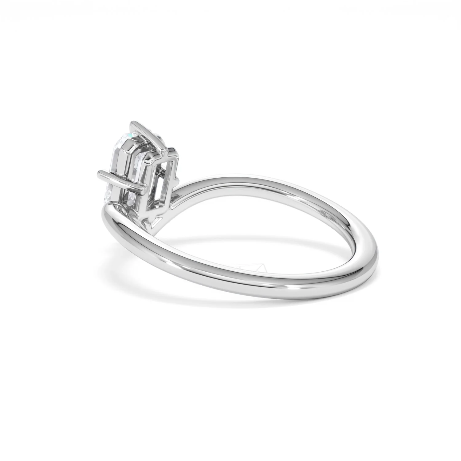 Vela 1.00ct Emerald Cut Lab Diamond Solitaire Engagement Ring in Platinum - Image 58