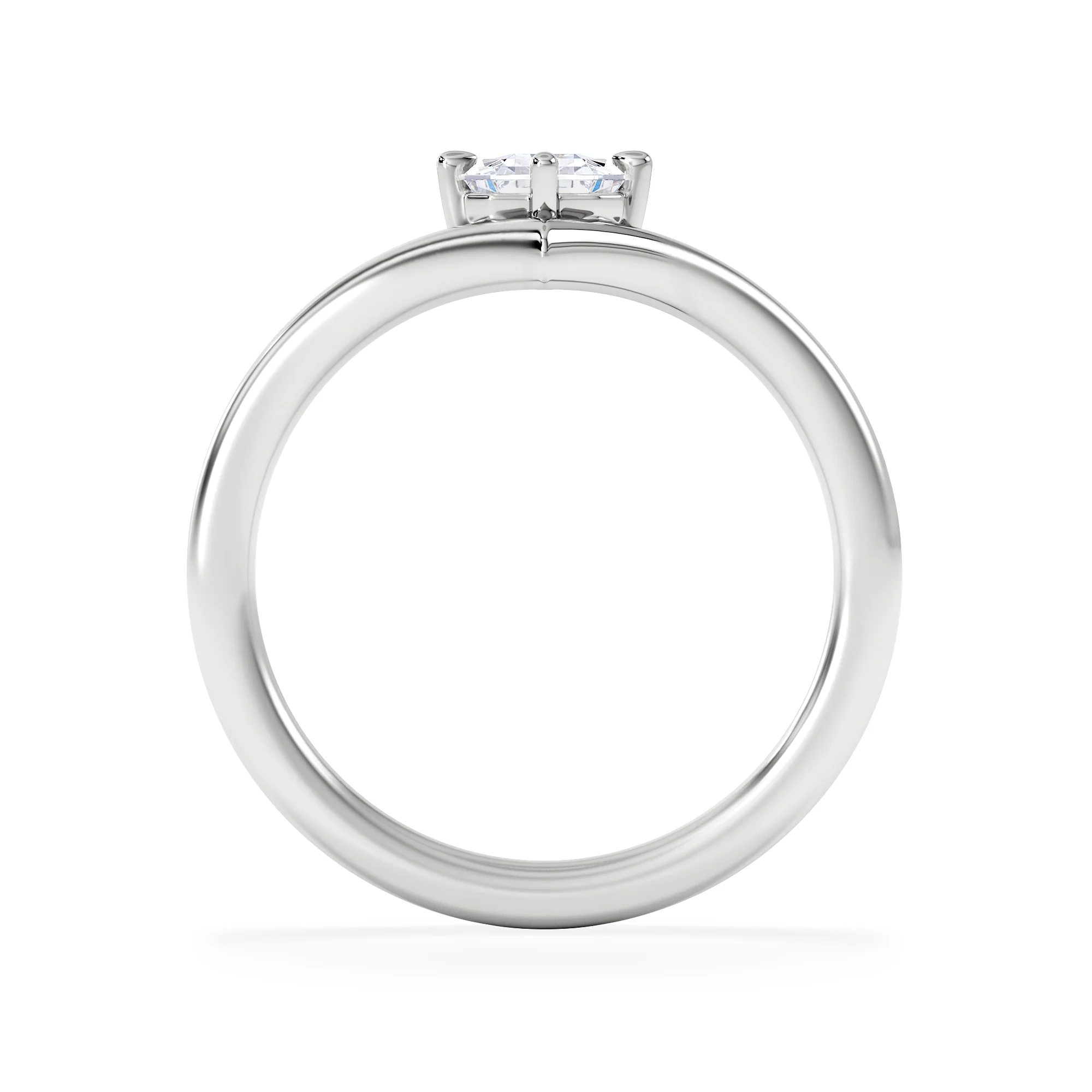Vela 1.00ct Emerald Cut Lab Diamond Solitaire Engagement Ring in Platinum - Image 6
