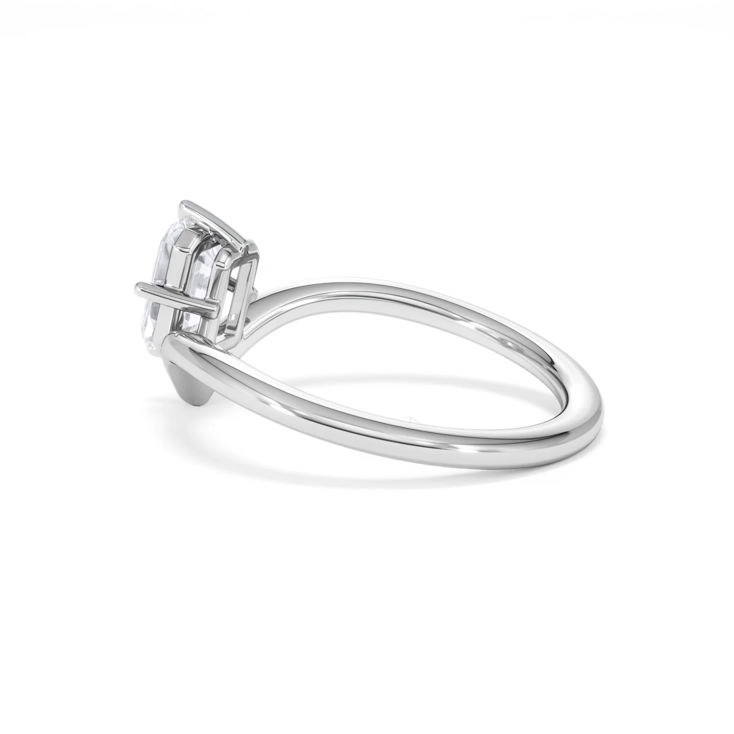 Vela 1.00ct Emerald Cut Lab Diamond Solitaire Engagement Ring in Platinum - Image 61
