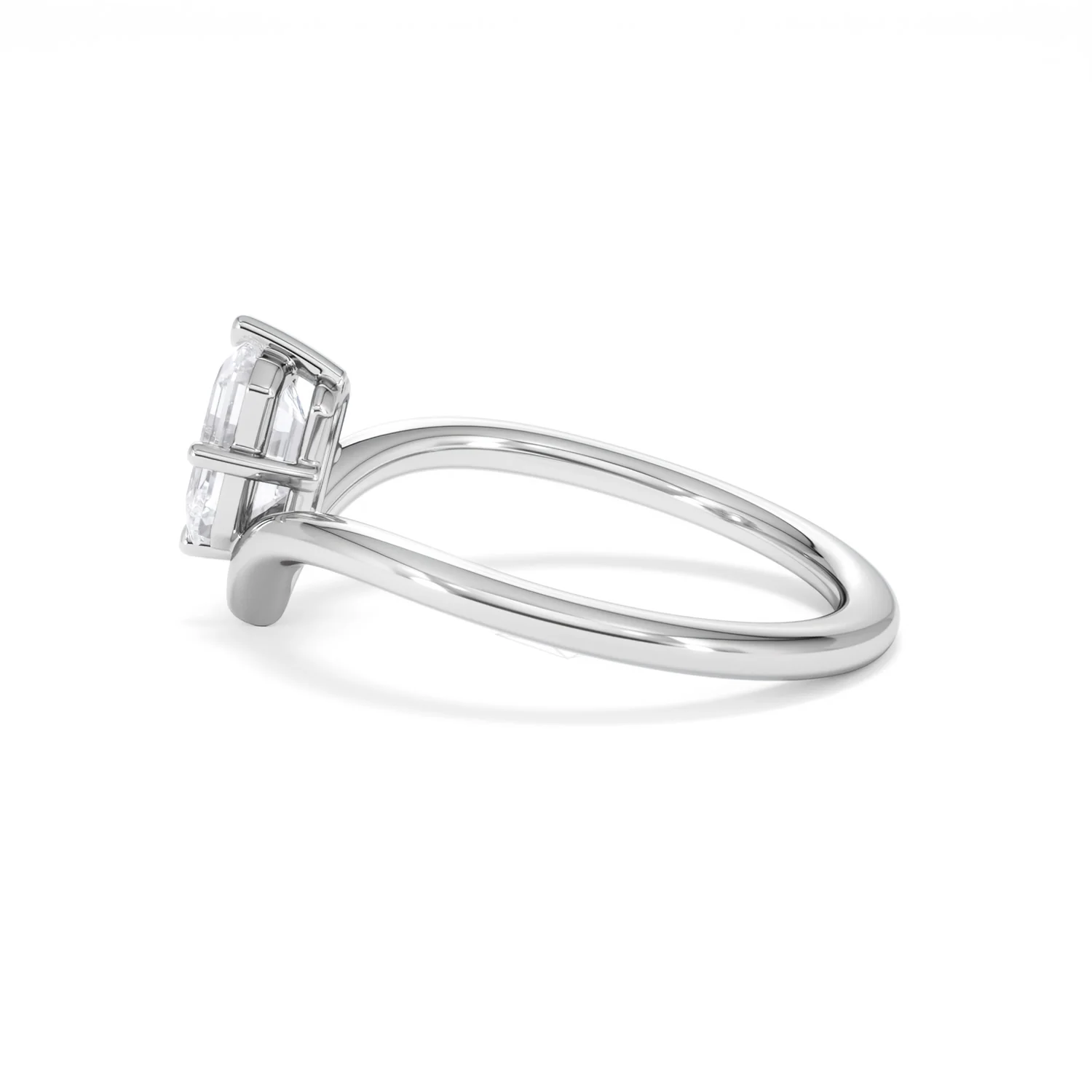 Vela 1.00ct Emerald Cut Lab Diamond Solitaire Engagement Ring in Platinum - Image 65