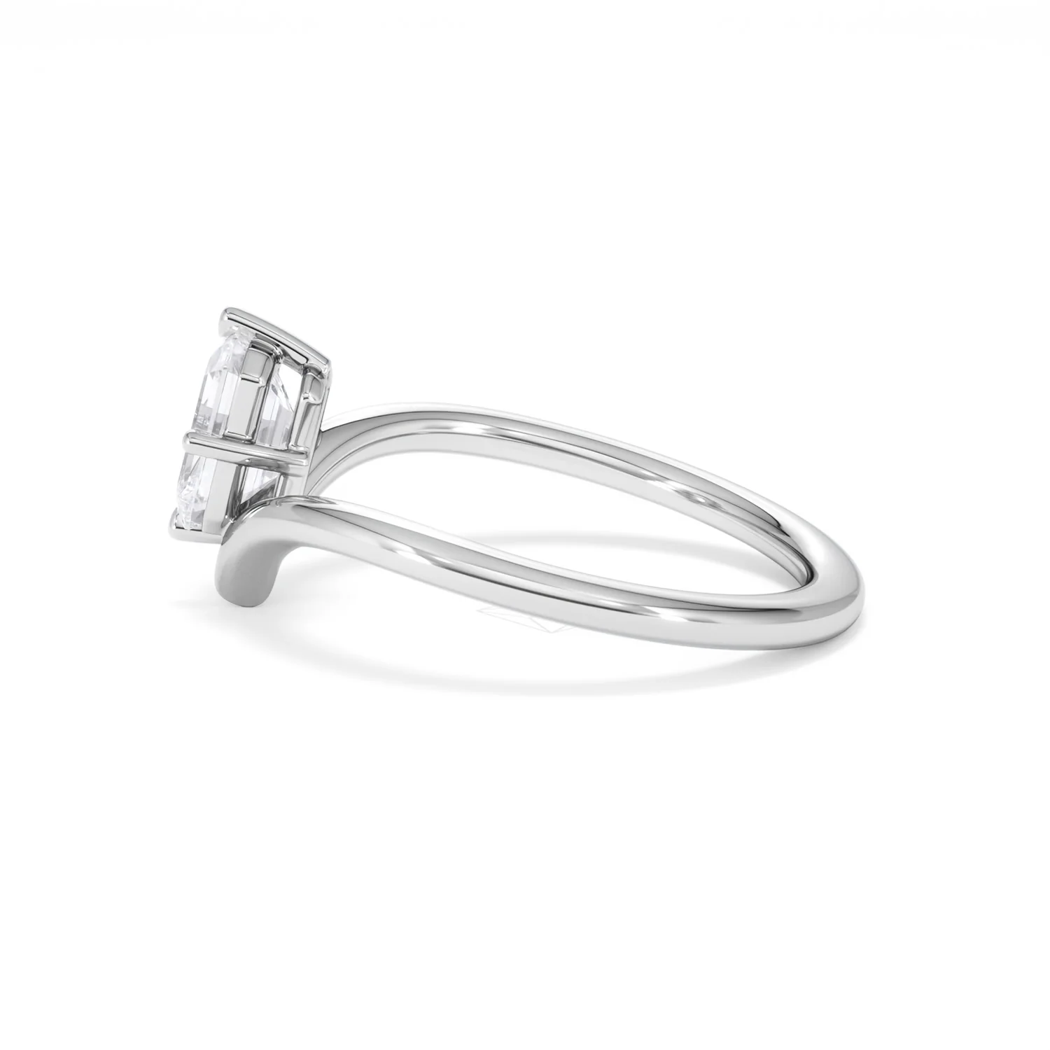 Vela 1.00ct Emerald Cut Lab Diamond Solitaire Engagement Ring in Platinum - Image 66