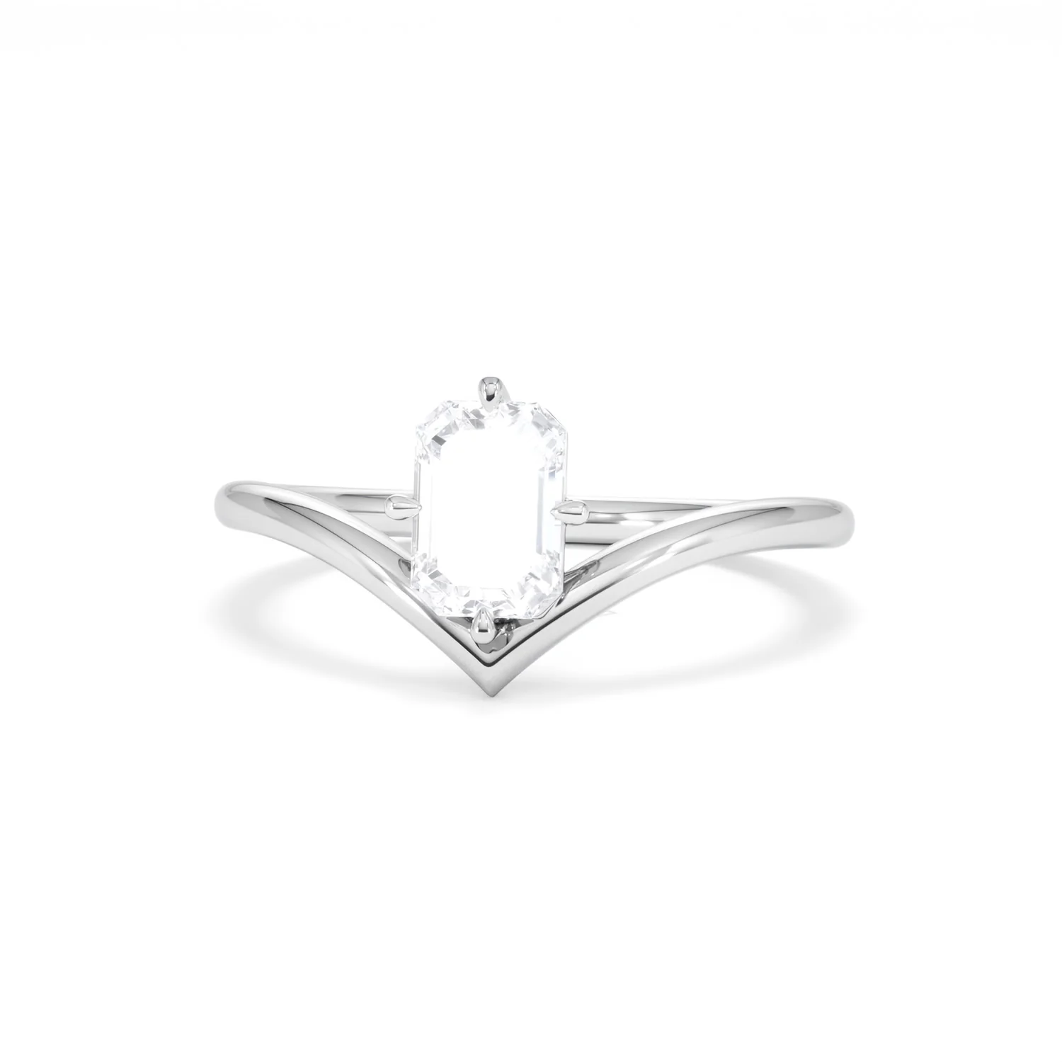 Vela 1.00ct Emerald Cut Lab Diamond Solitaire Engagement Ring in Platinum - Image 85
