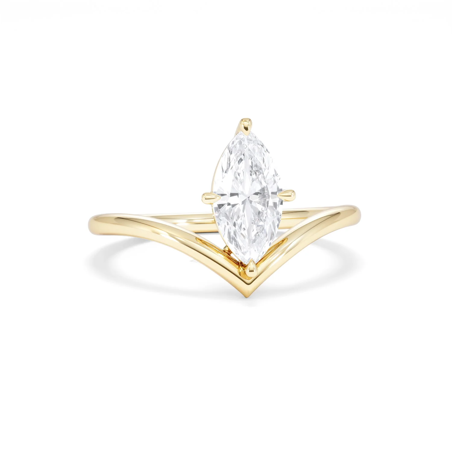 Vela 1.00ct Marquise Cut Lab Diamond Solitaire Engagement Ring in 18K Yellow Gold - Image 10