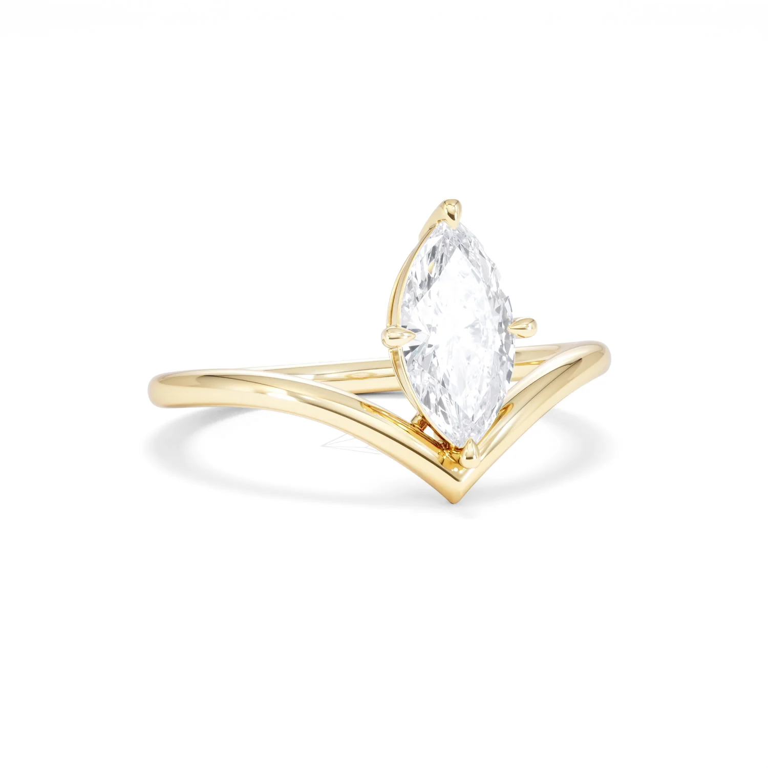 Vela 1.00ct Marquise Cut Lab Diamond Solitaire Engagement Ring in 18K Yellow Gold - Image 12