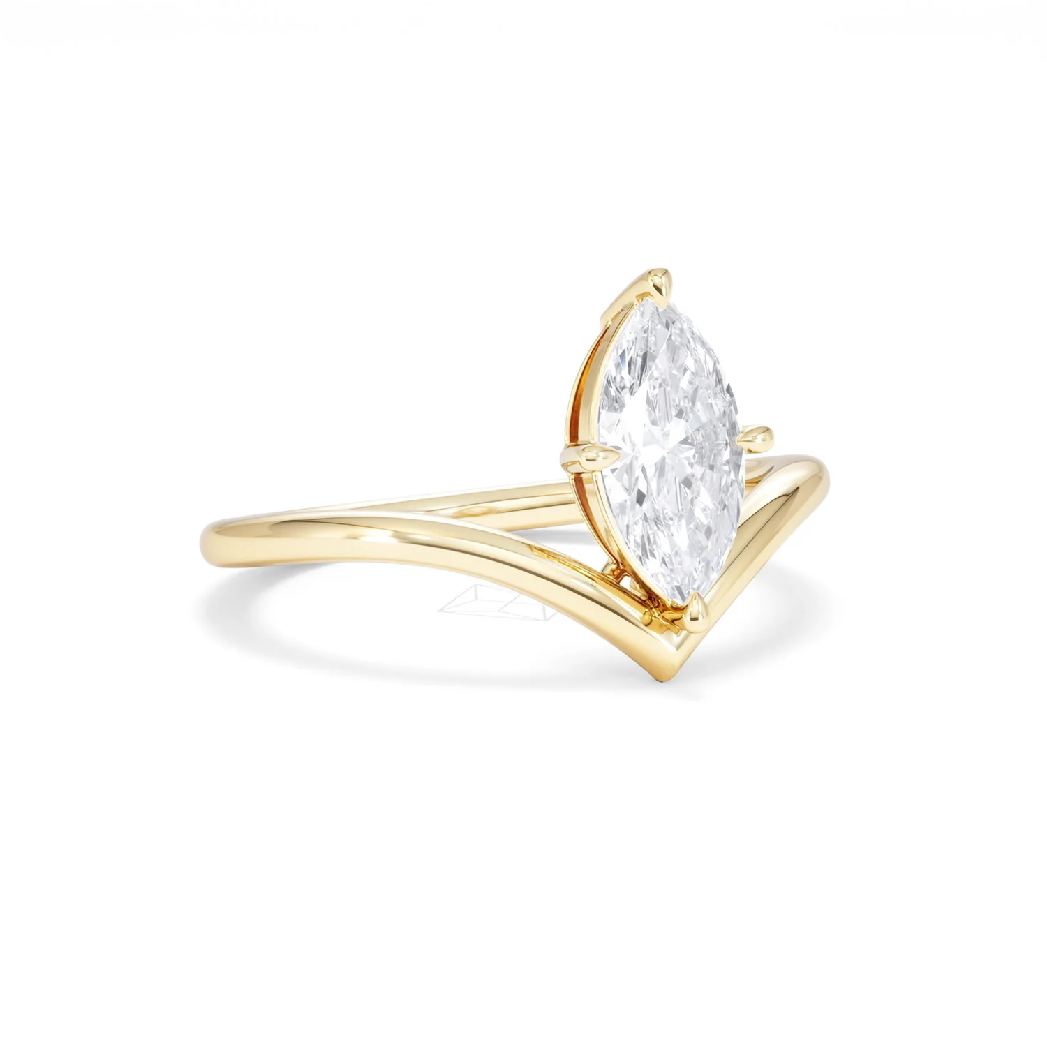 Vela 1.00ct Marquise Cut Lab Diamond Solitaire Engagement Ring in 18K Yellow Gold - Image 14