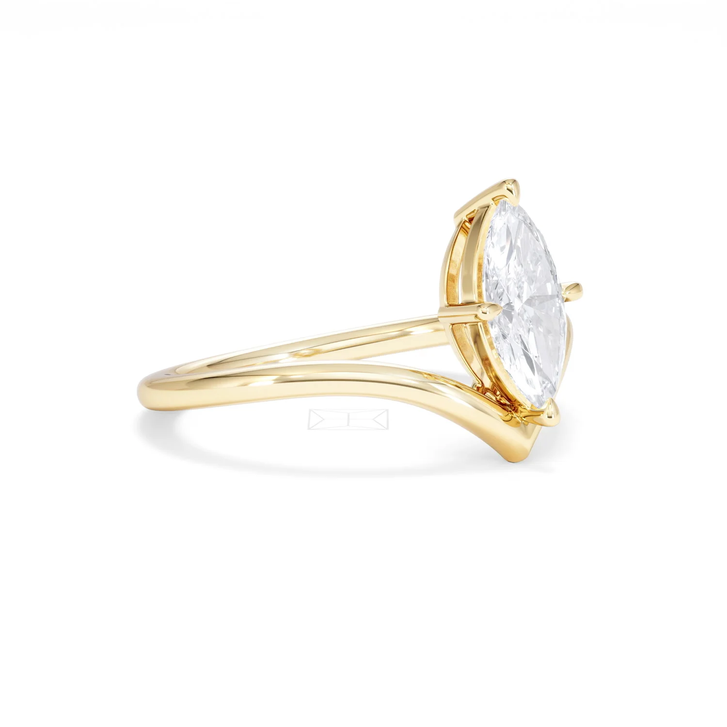 Vela 1.00ct Marquise Cut Lab Diamond Solitaire Engagement Ring in 18K Yellow Gold - Image 18