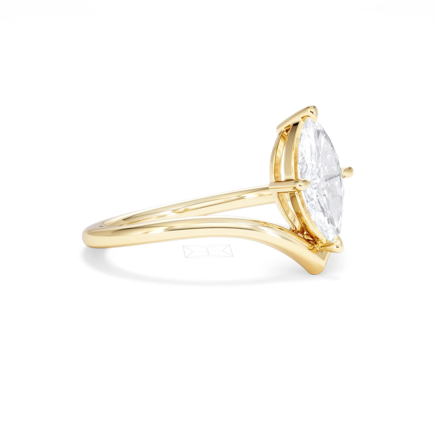 Vela 1.00ct Marquise Cut Lab Diamond Solitaire Engagement Ring in 18K Yellow Gold - Image 19