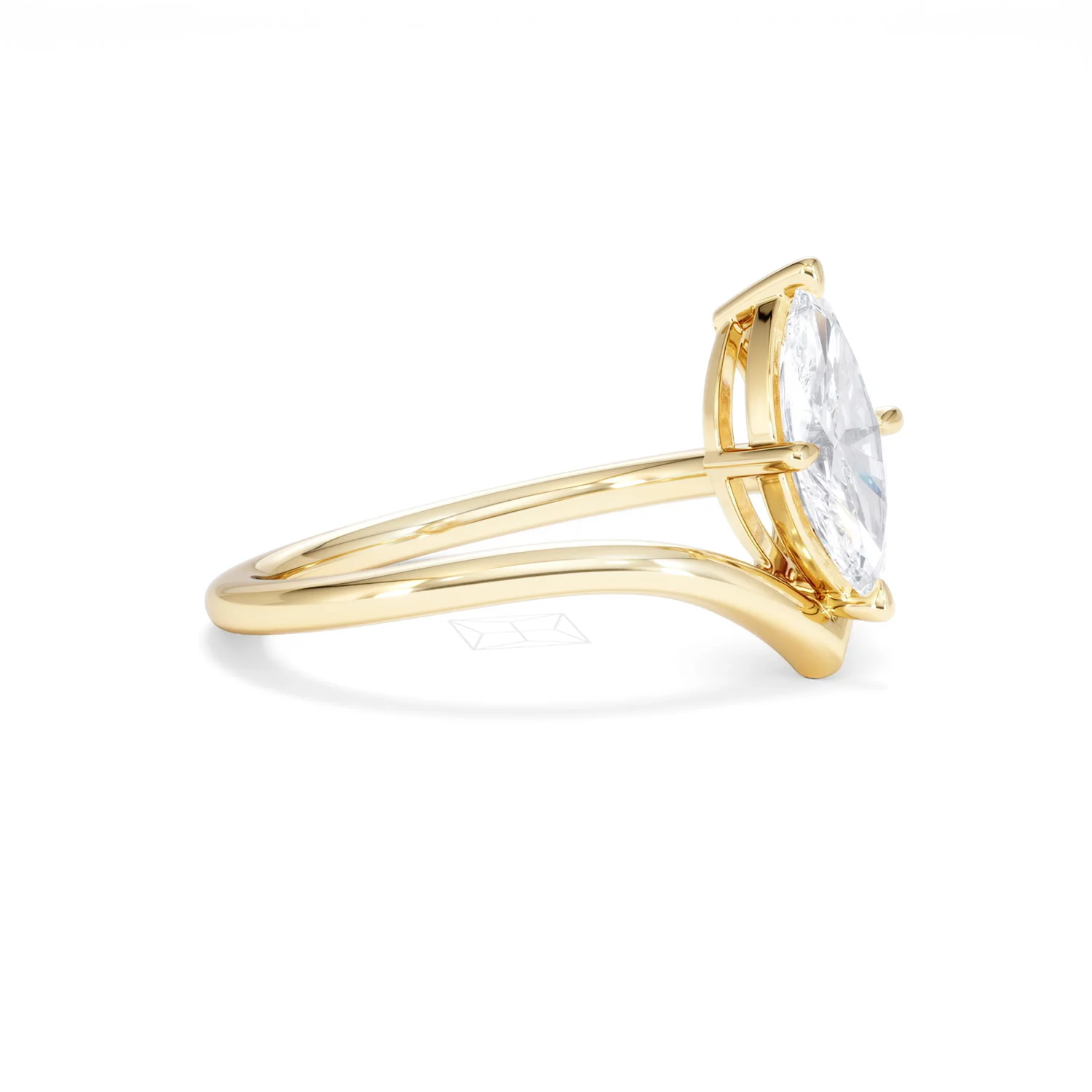 Vela 1.00ct Marquise Cut Lab Diamond Solitaire Engagement Ring in 18K Yellow Gold - Image 21